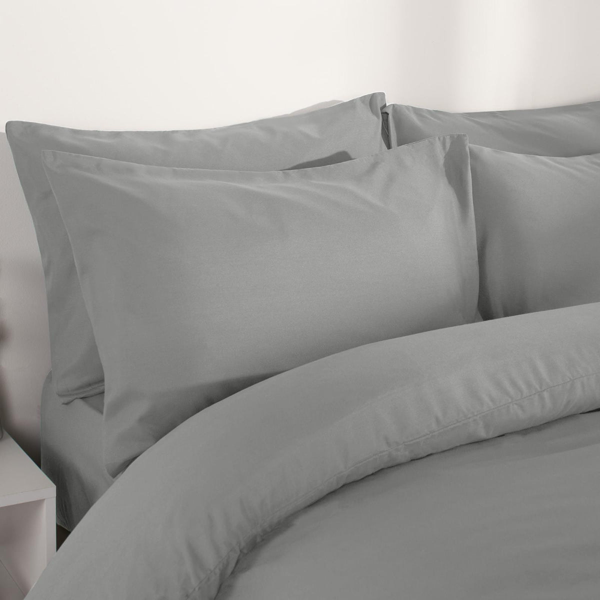 OHS Plain Duvet Cover & Pillowcase Reversible Bedding Set OR Fitted Sheet
