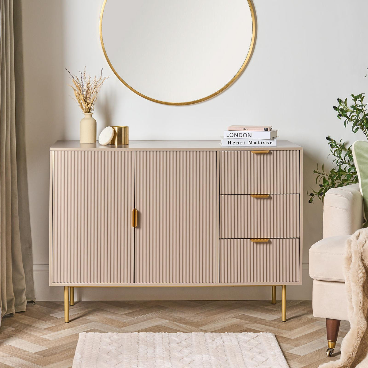 OHS Ribbed Drawer Unit Bedside Table 3/4/5/6 Draw Cabinet Nightstand Sideboard