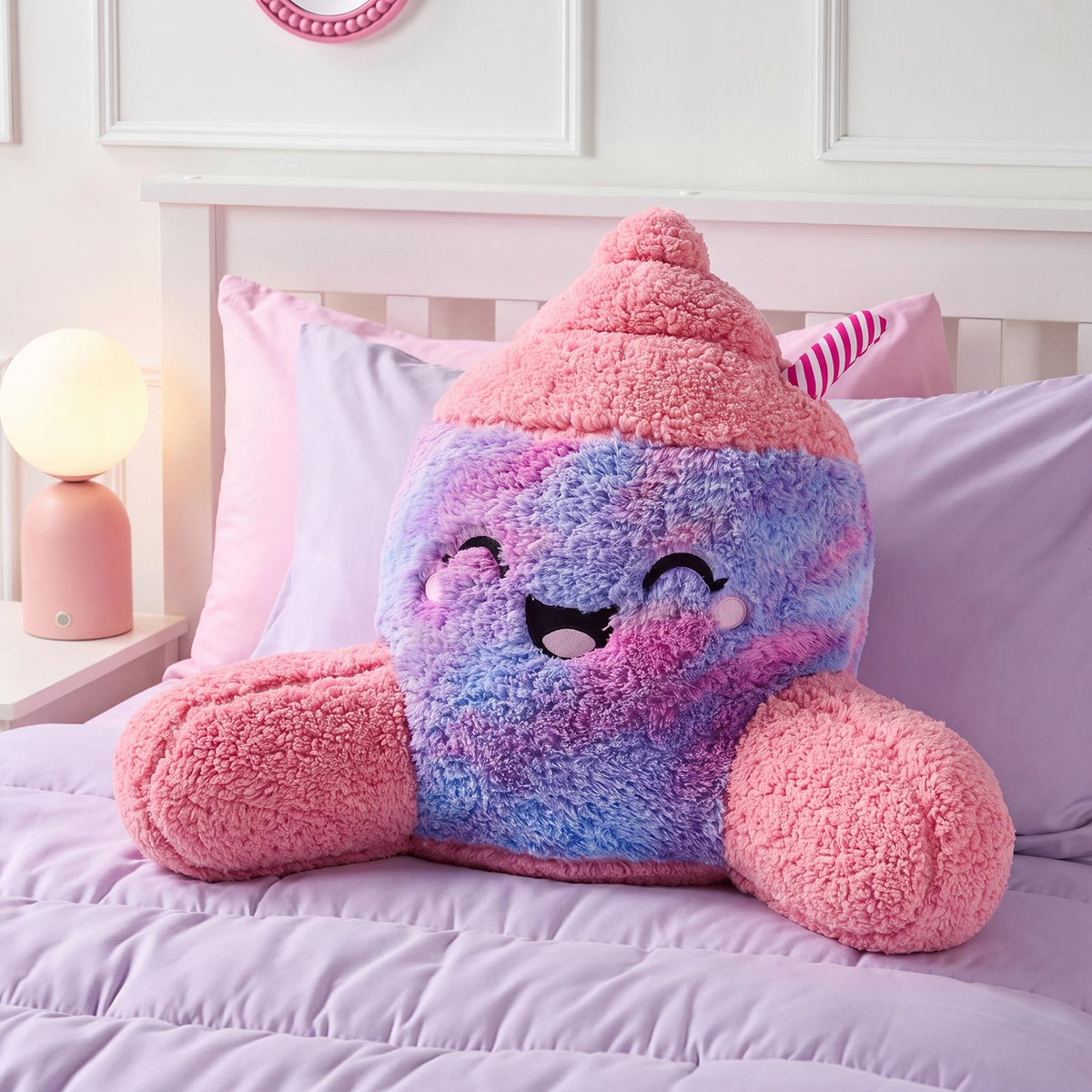 OHS Character Cuddle Cushion Soft Fleece Reading Pillow with Arms Bed Chair