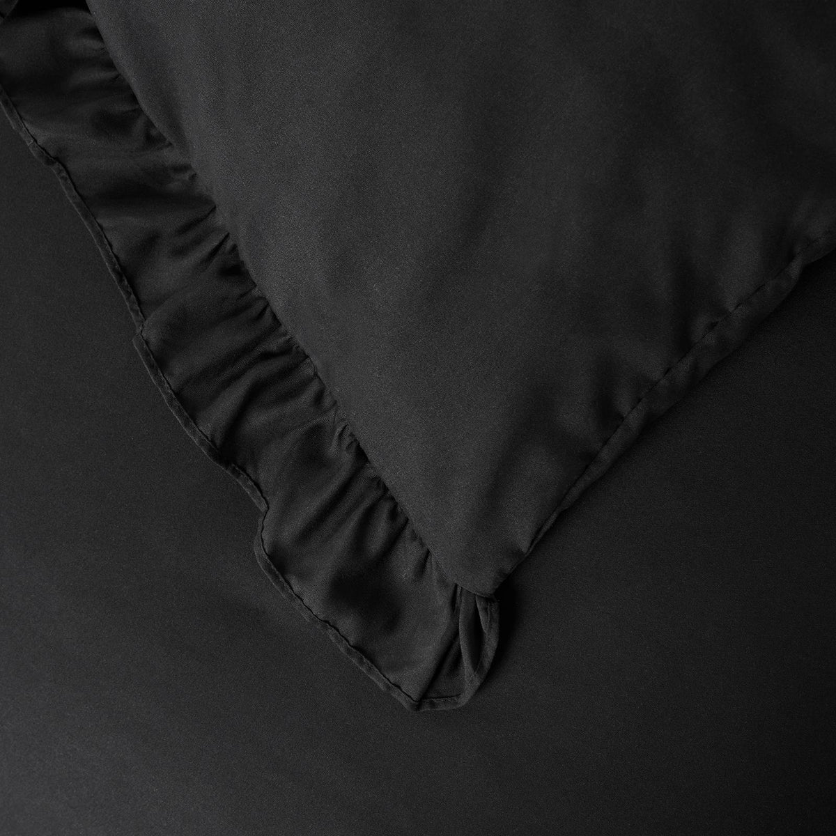 OHS Frill Edge Bedding Set Microfibre Decor Duvet Cover with Pillowcase