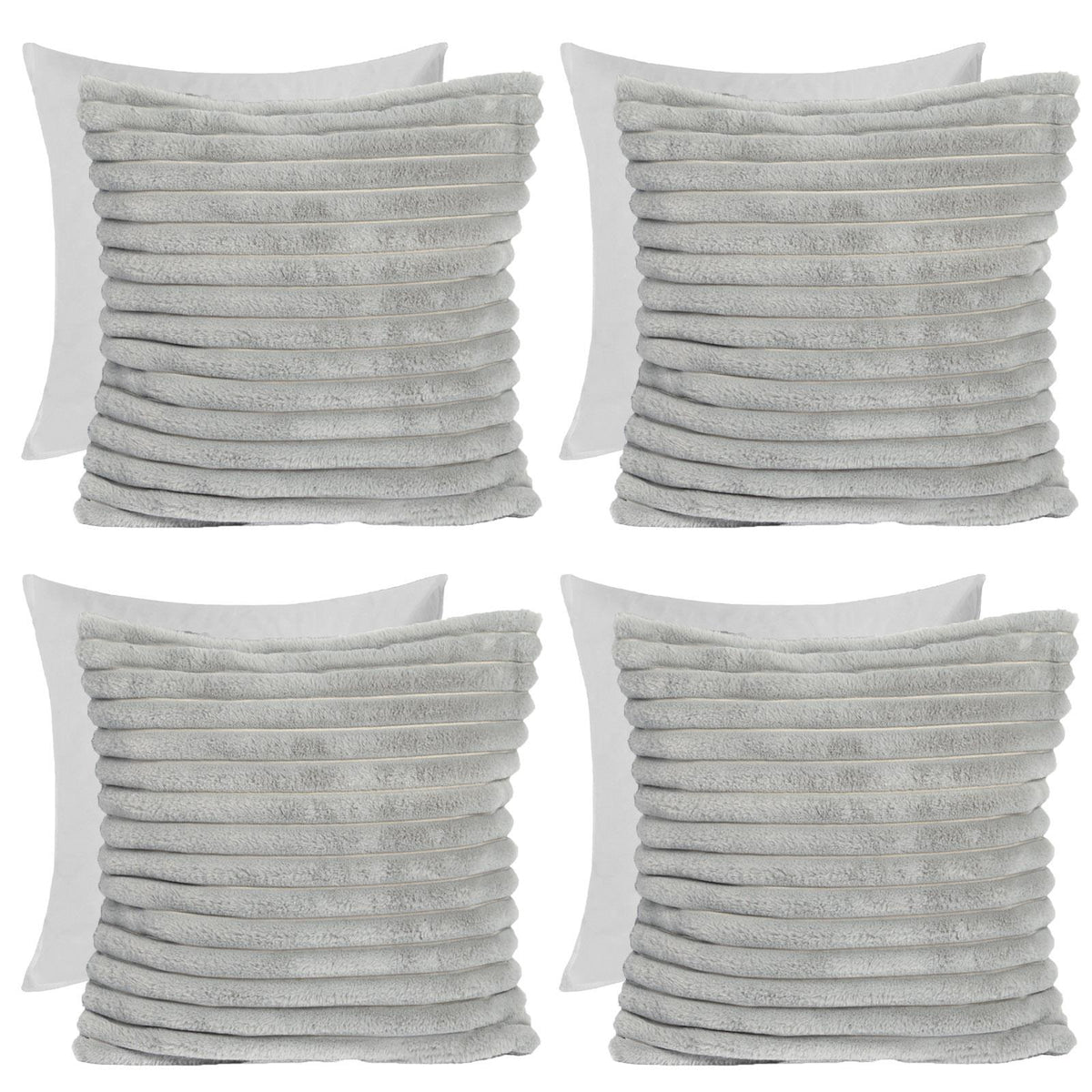 OHS Thick Rib Cushion Covers Faux Fur Soft Fleece Square Pillowcases Home Decor