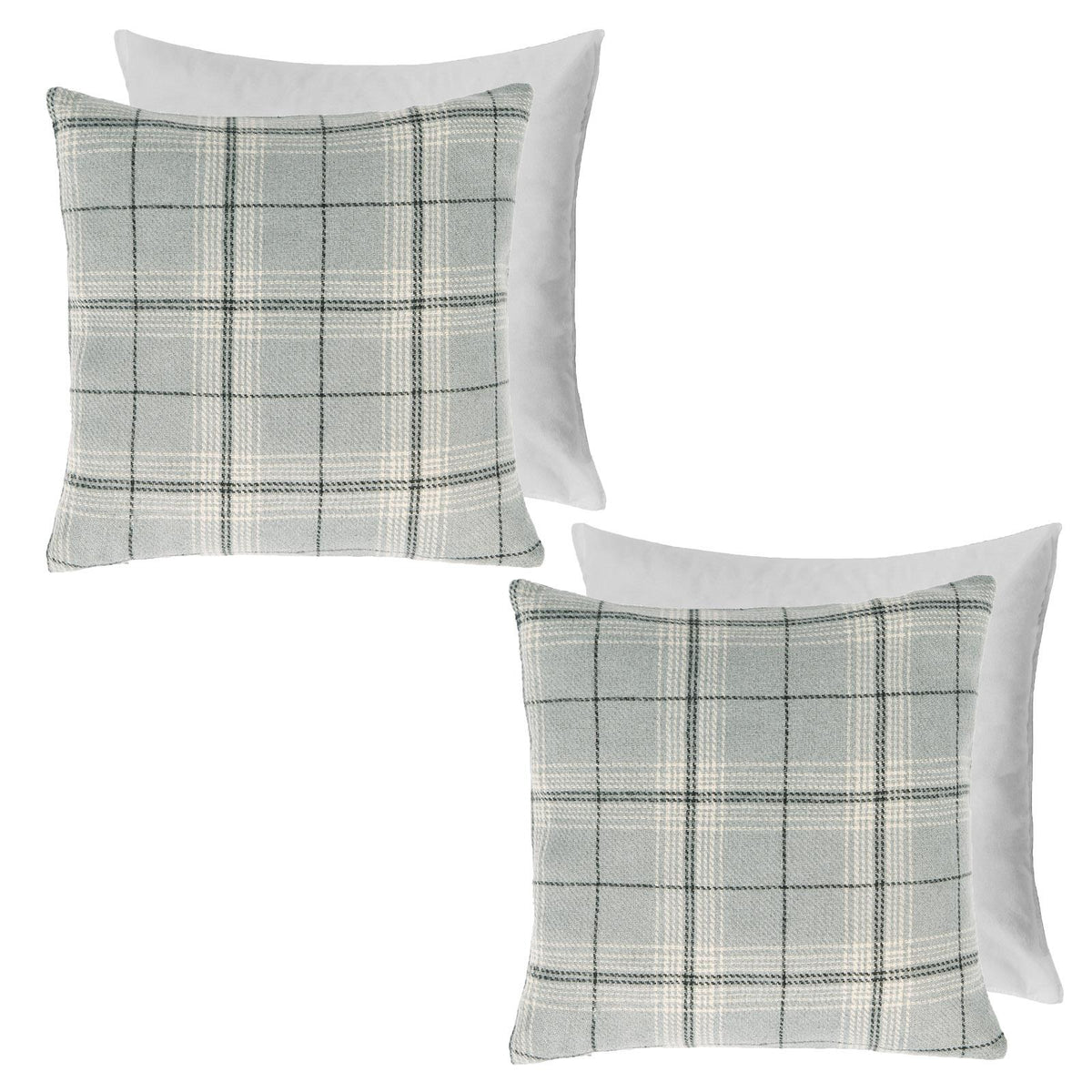 OHS Woven Check Cushion Covers 2 Pack Cases Luxury Home Decor