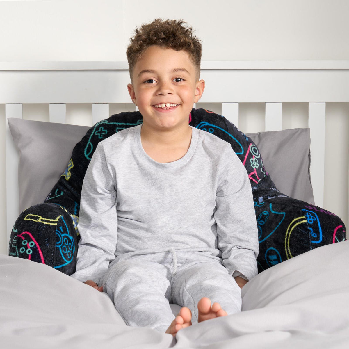 OHS Kids Gaming Cushion Bed Reading Pillow Soft Support with Arms Lumbar Chair