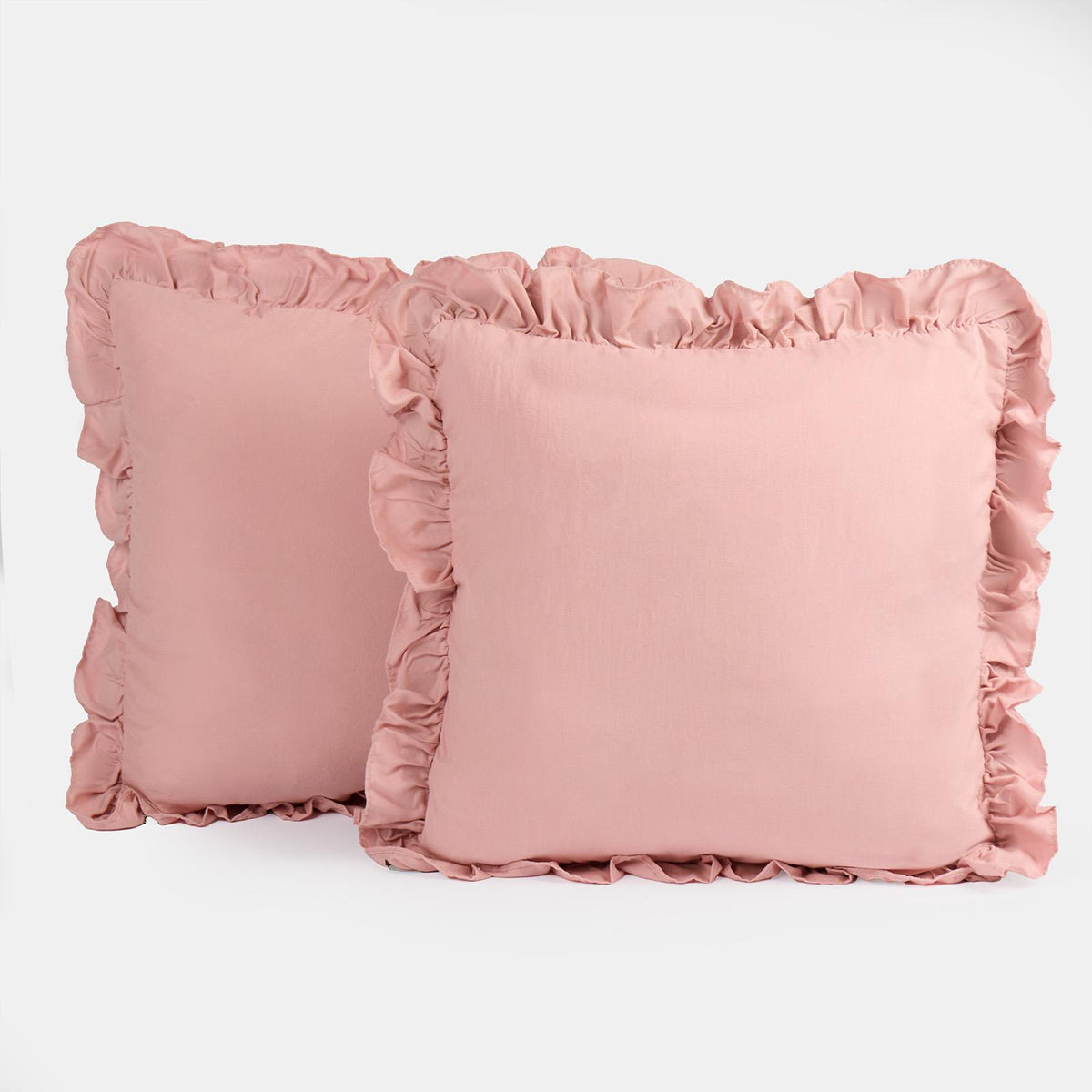 OHS Frill Cushion Covers Faux Linen Soft Square Pillowcases Home Decor Multipack