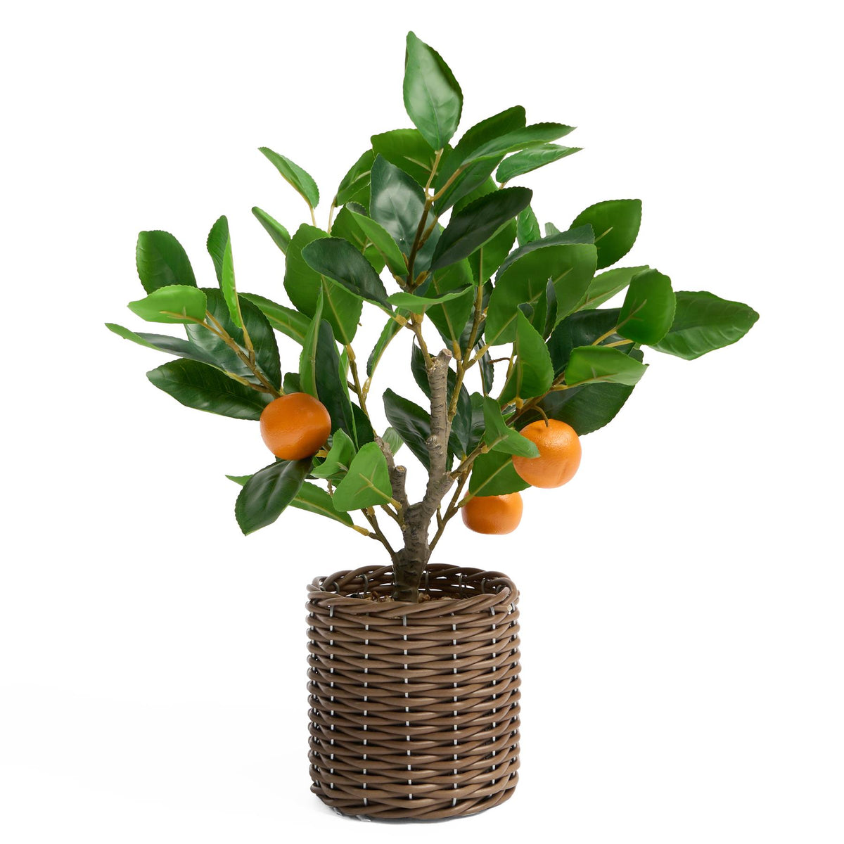 OHS Artificial Tree Plant Foliage in Basket Pot Palm Olive Leaves Tabletop Decor
