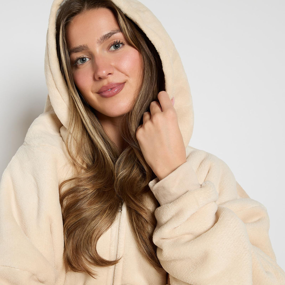 OHS Zip Up Hoodie Blanket Oversized Sherpa Fleece Thermal Sweatshirt Jumper