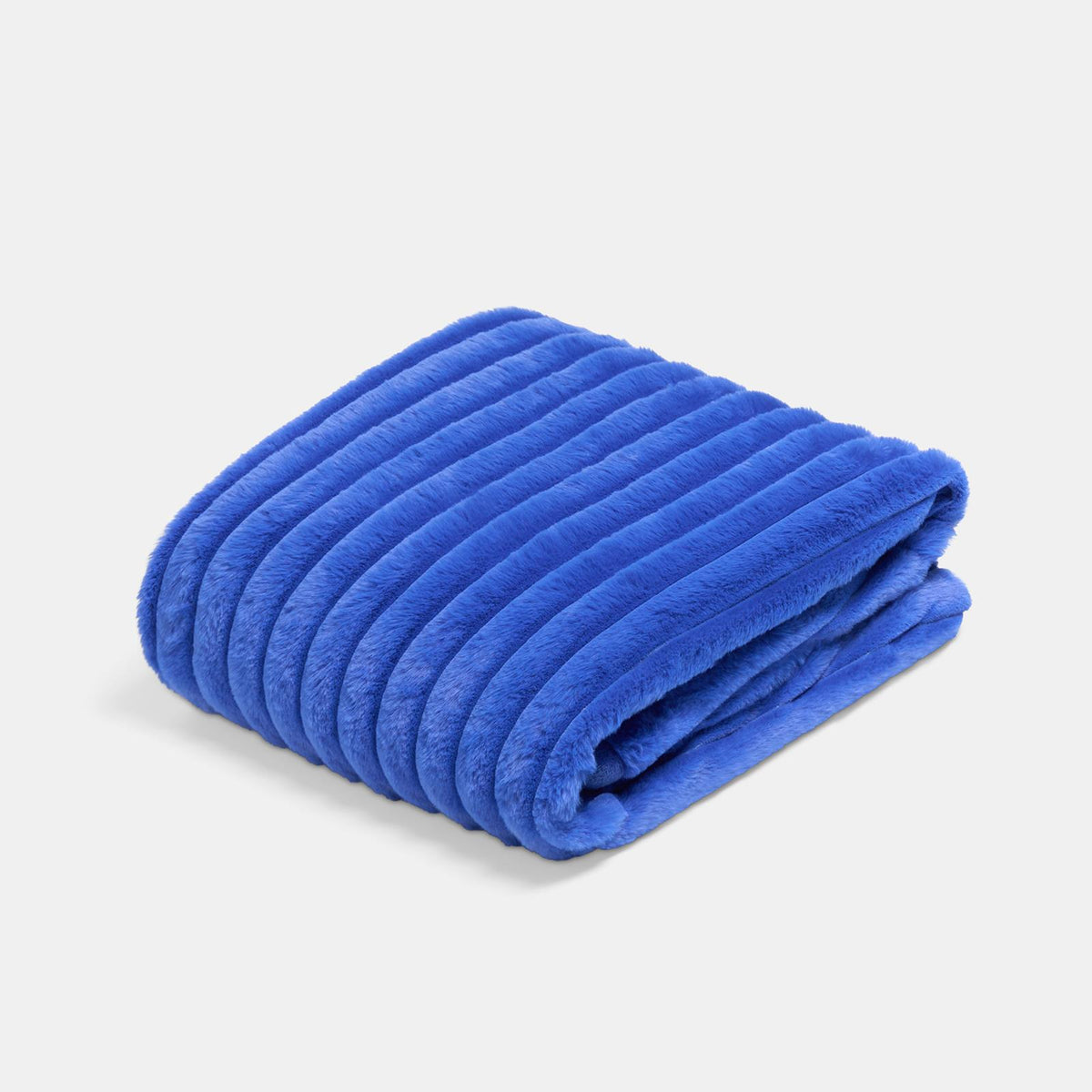 OHS Faux Fur Ribbed Fleece Throw Over Bed Blanket Warm Supersoft