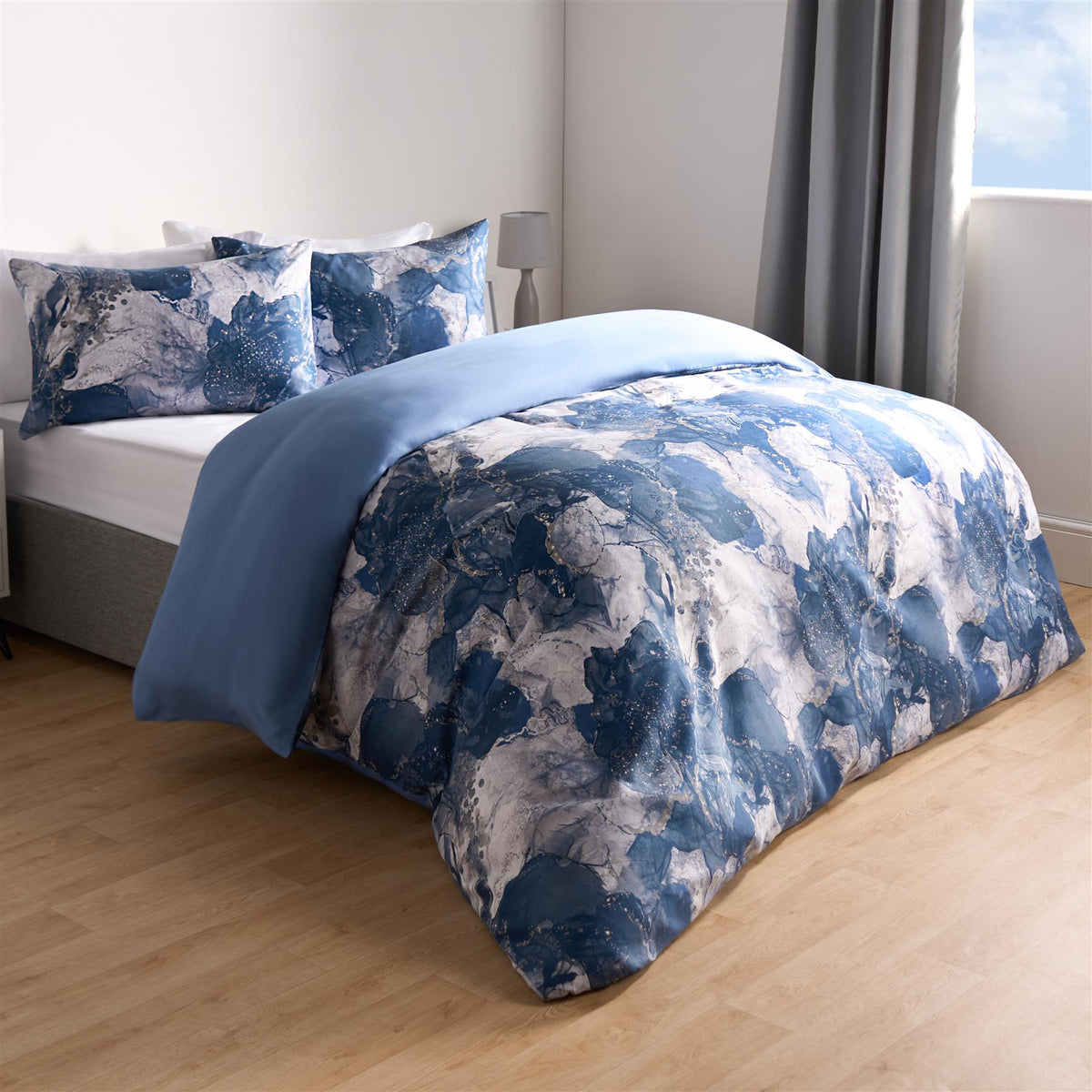 OHS Marble Bedding Set Reversible Duvet Cover with Pillowcase Single Double King