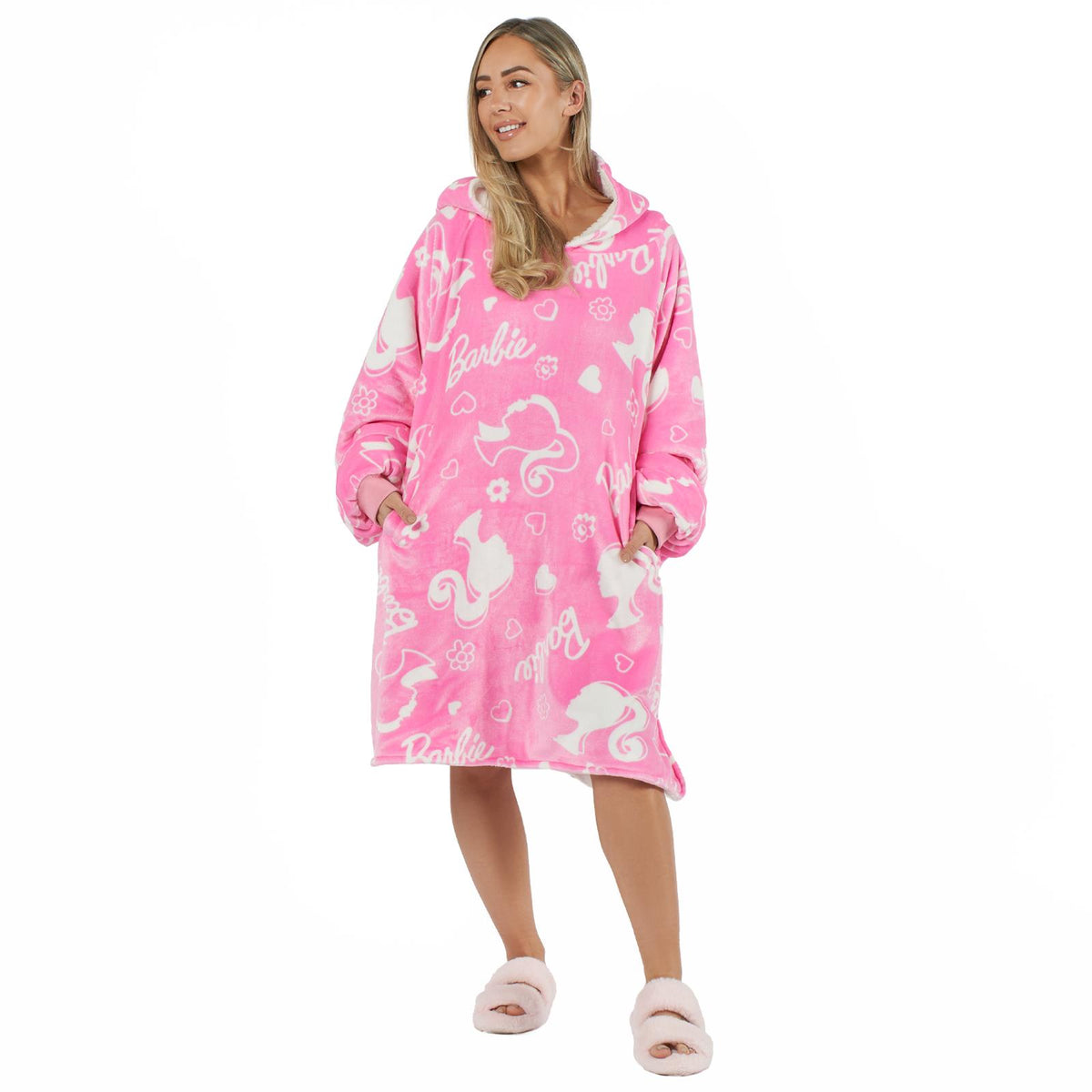 Barbie Hoodie Blanket Oversized Fleece Warm Wearable Throw Jumper Sweatshirt