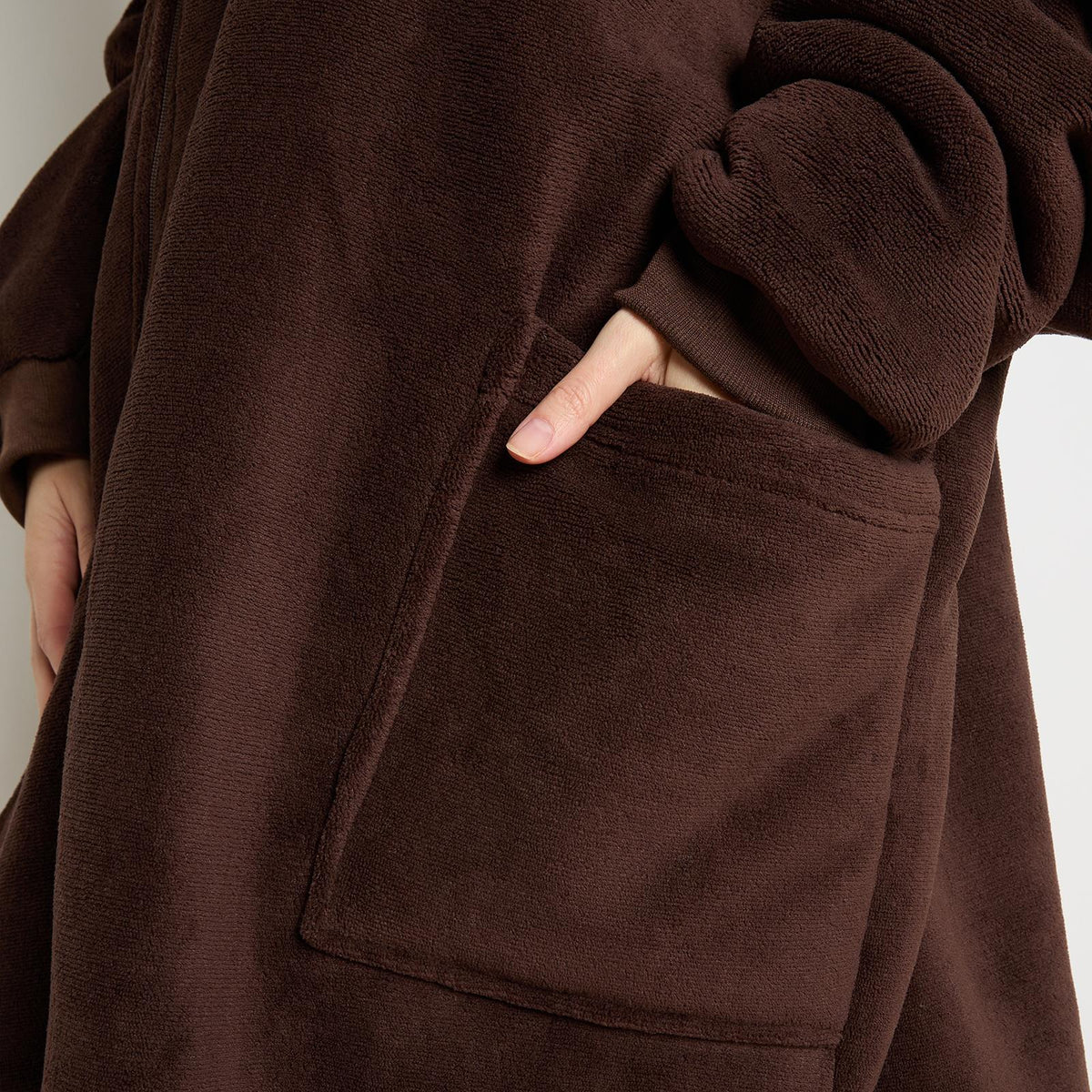 OHS Zip Up Hoodie Blanket Oversized Sherpa Fleece Thermal Sweatshirt Jumper
