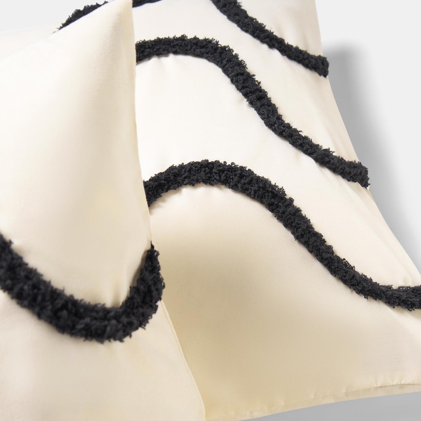 OHS Tufted Waves Cushion Covers 2 Pack Decorative Square Pillowcases