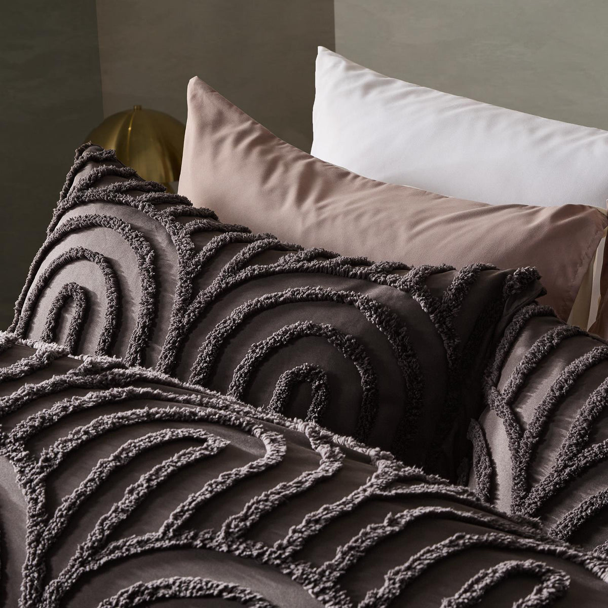 OHS Tufted Arches Bedding Set Duvet Cover with Pillowcase Double King Size