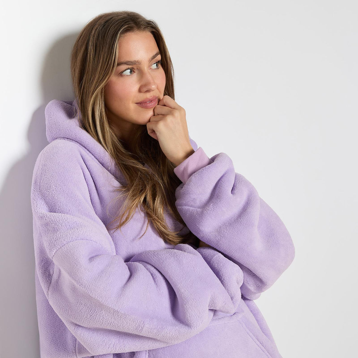 OHS Extra Long Hoodie Blanket Oversized Soft Sherpa Fleece Giant Sweatshirt