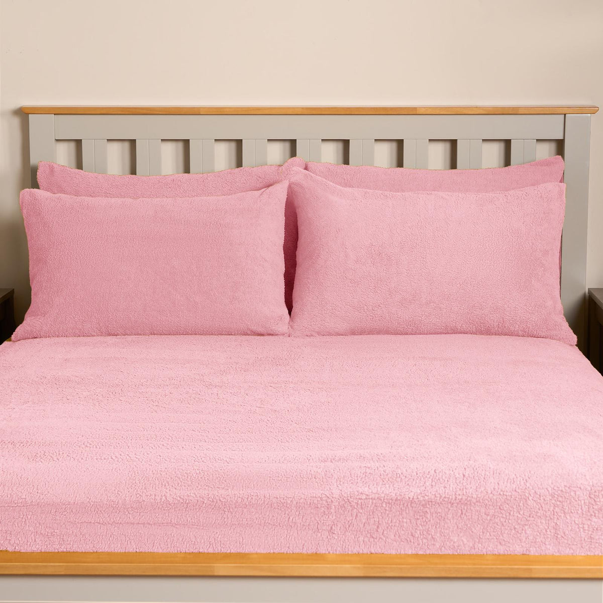 OHS Teddy Fleece Pillowcase Cover Bedding 4 x Thermal Warm Bear Sherpa Warm Soft