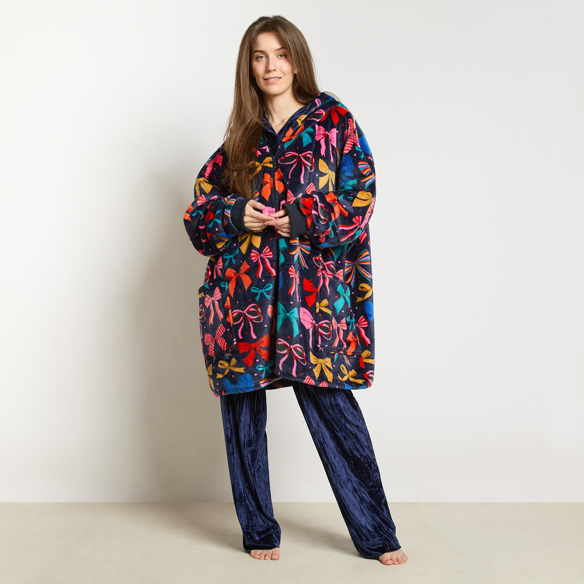 OHS Zip Up Hoodie Blanket Oversized Sherpa Fleece Thermal Sweatshirt Jumper