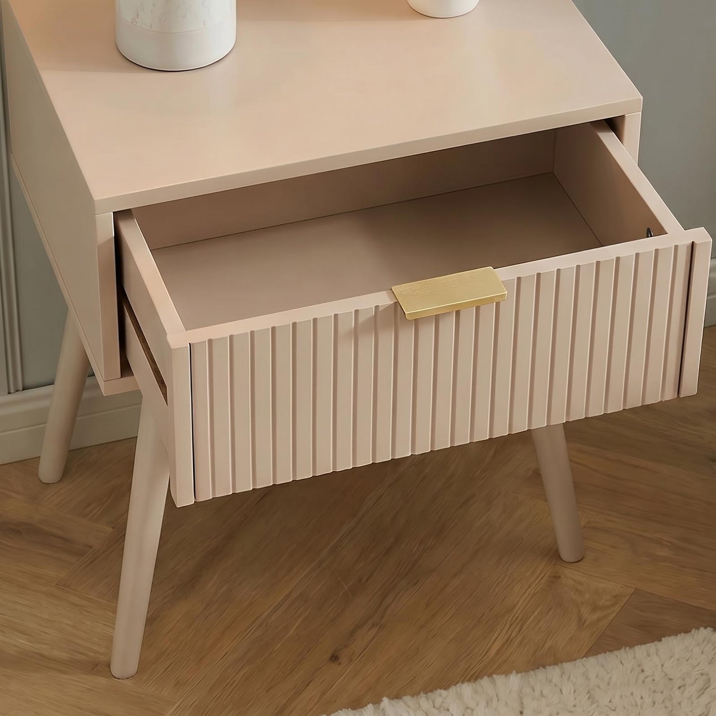 OHS Venice Nightstand Bedside Table 1 Drawer End Side Storage Cabinet