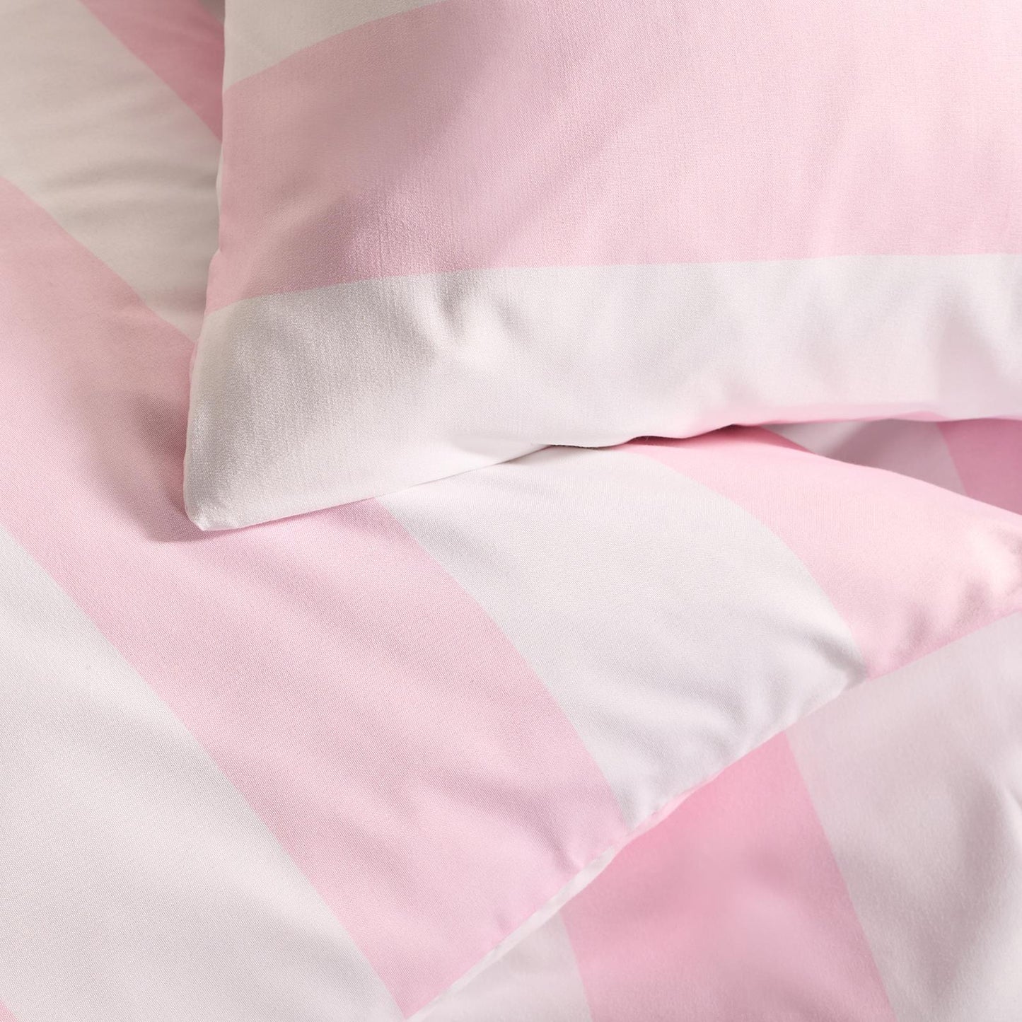 OHS Vertical Stripe Bedding Soft Microfibre Duvet Cover Set with Pillowcase