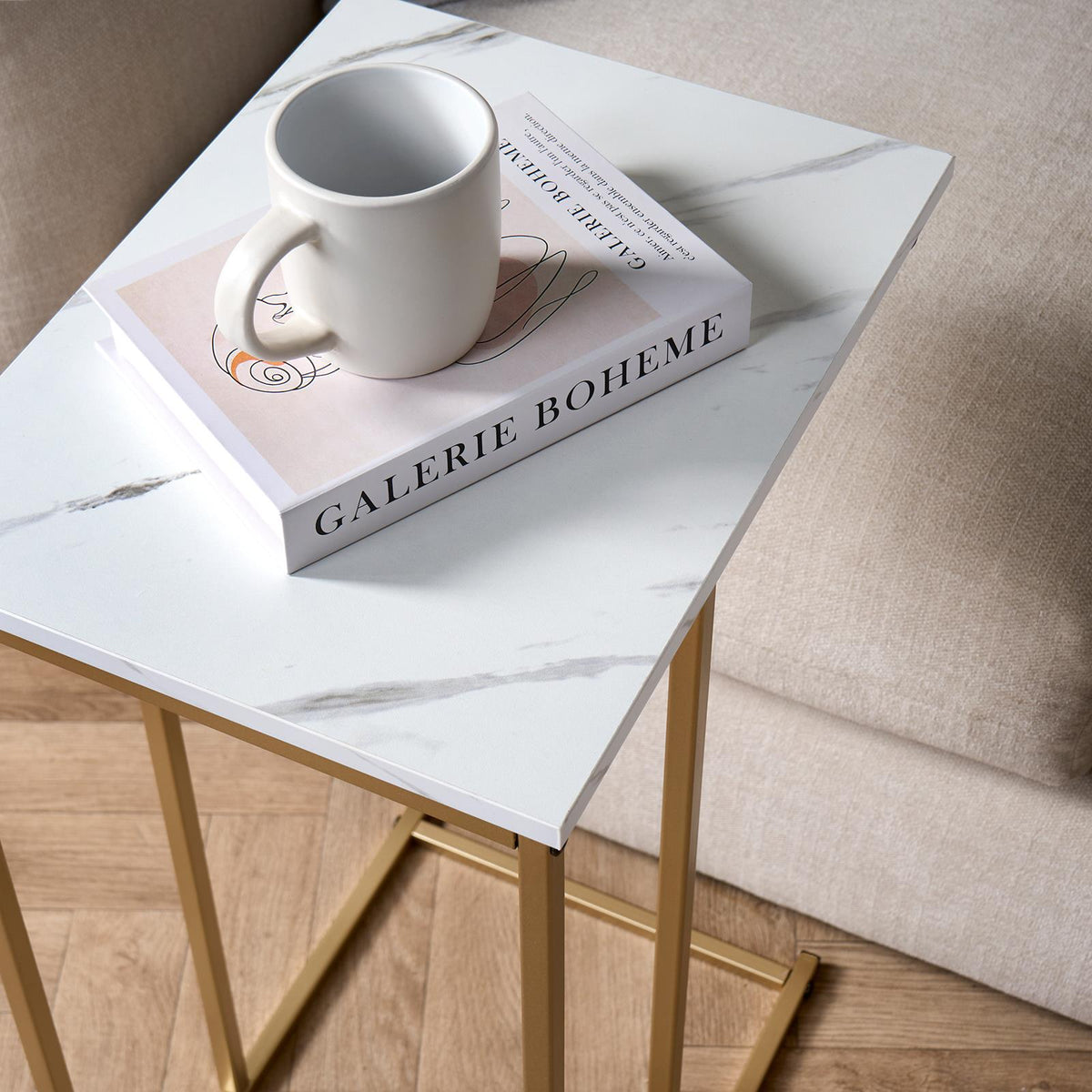 C Shape Table Coffee Laptop Side End Living Room Furniture Bedside Nightstand