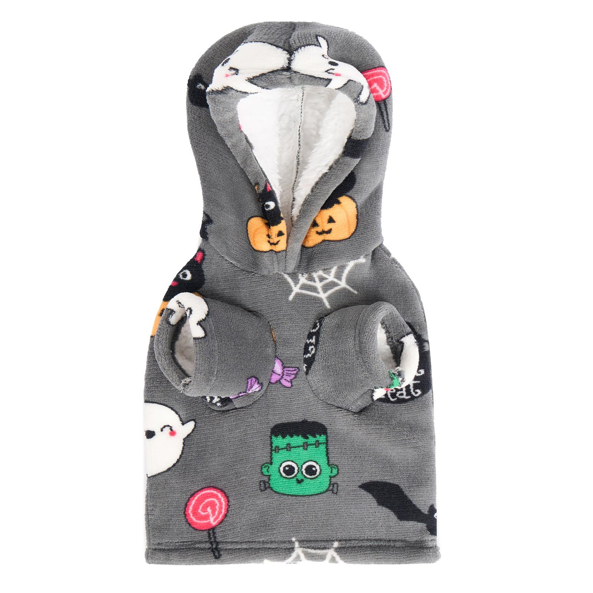 OHS Dog Hoodie Blanket Halloween Winter Warm Sherpa Fleece Soft Jumper Puppy