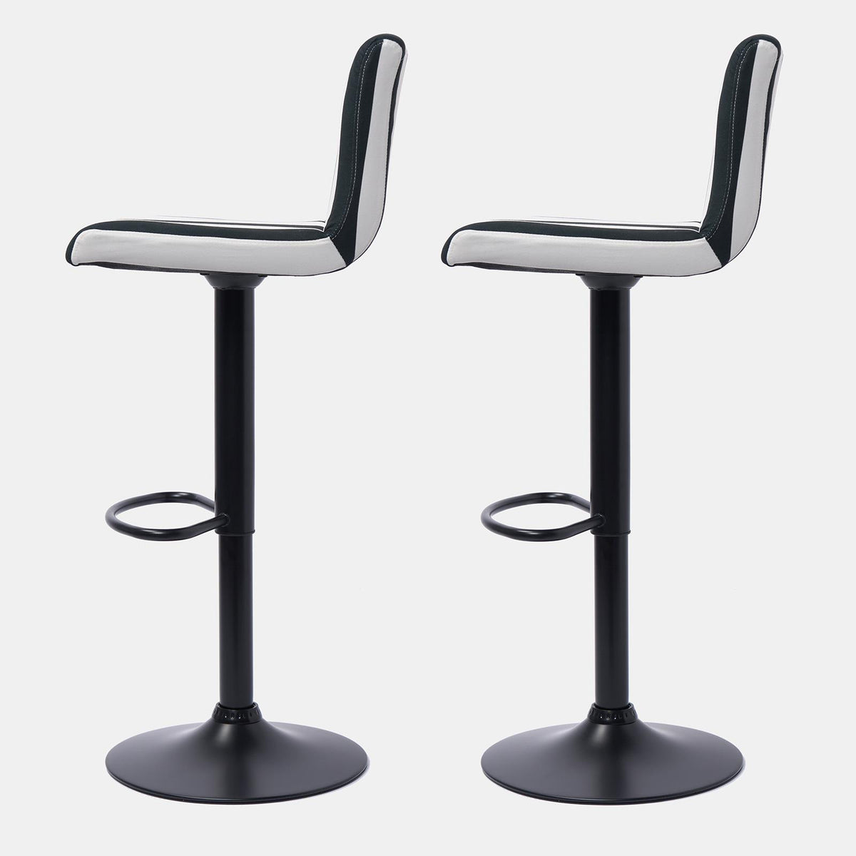 Adjustable Bar Stools x 2 Velvet Swivel Pub Seat Kitchen Breakfast Counter Chair