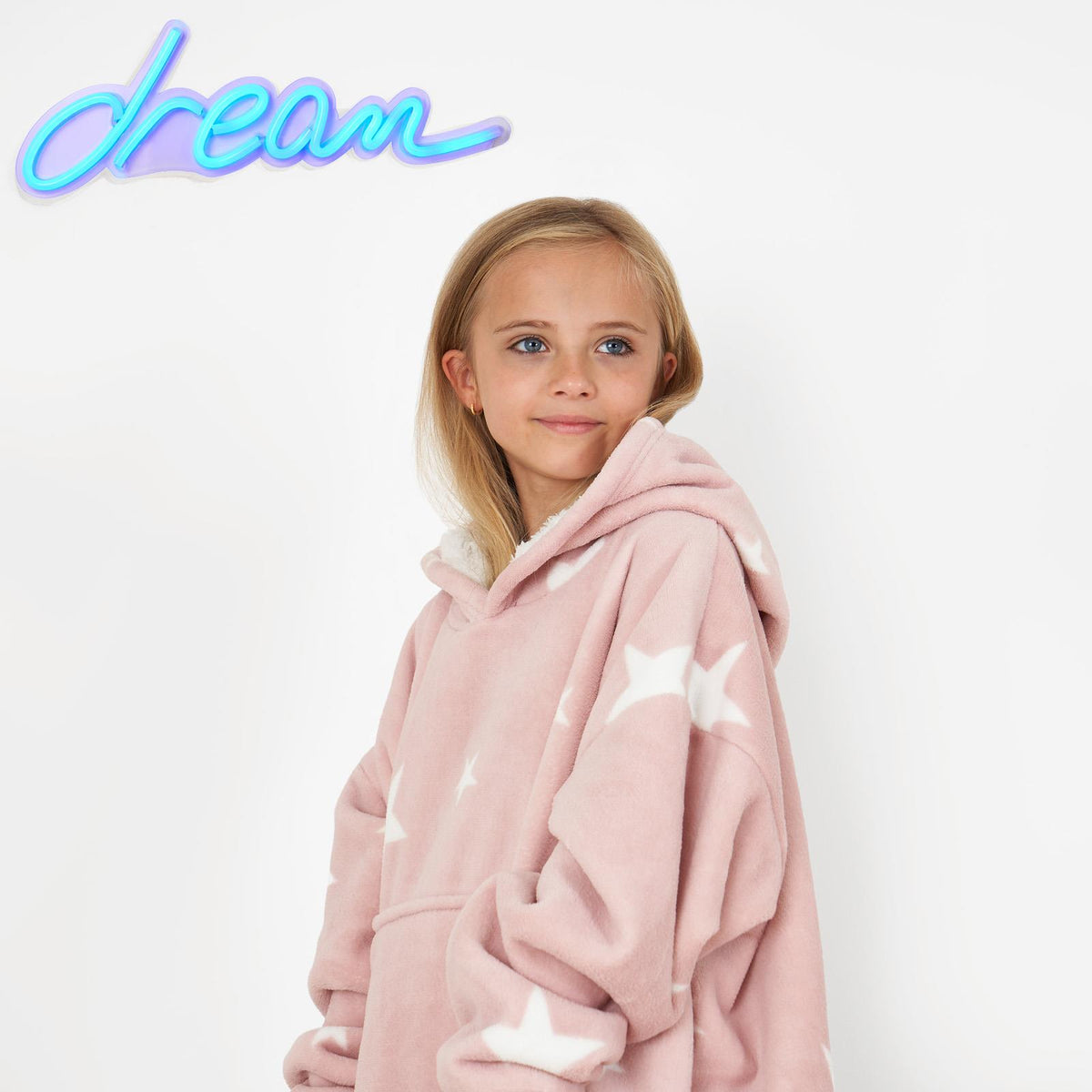 Kids Hoodie Blanket Oversized Sherpa Fleece Jumper Sweatshirt Soft Warm Throw