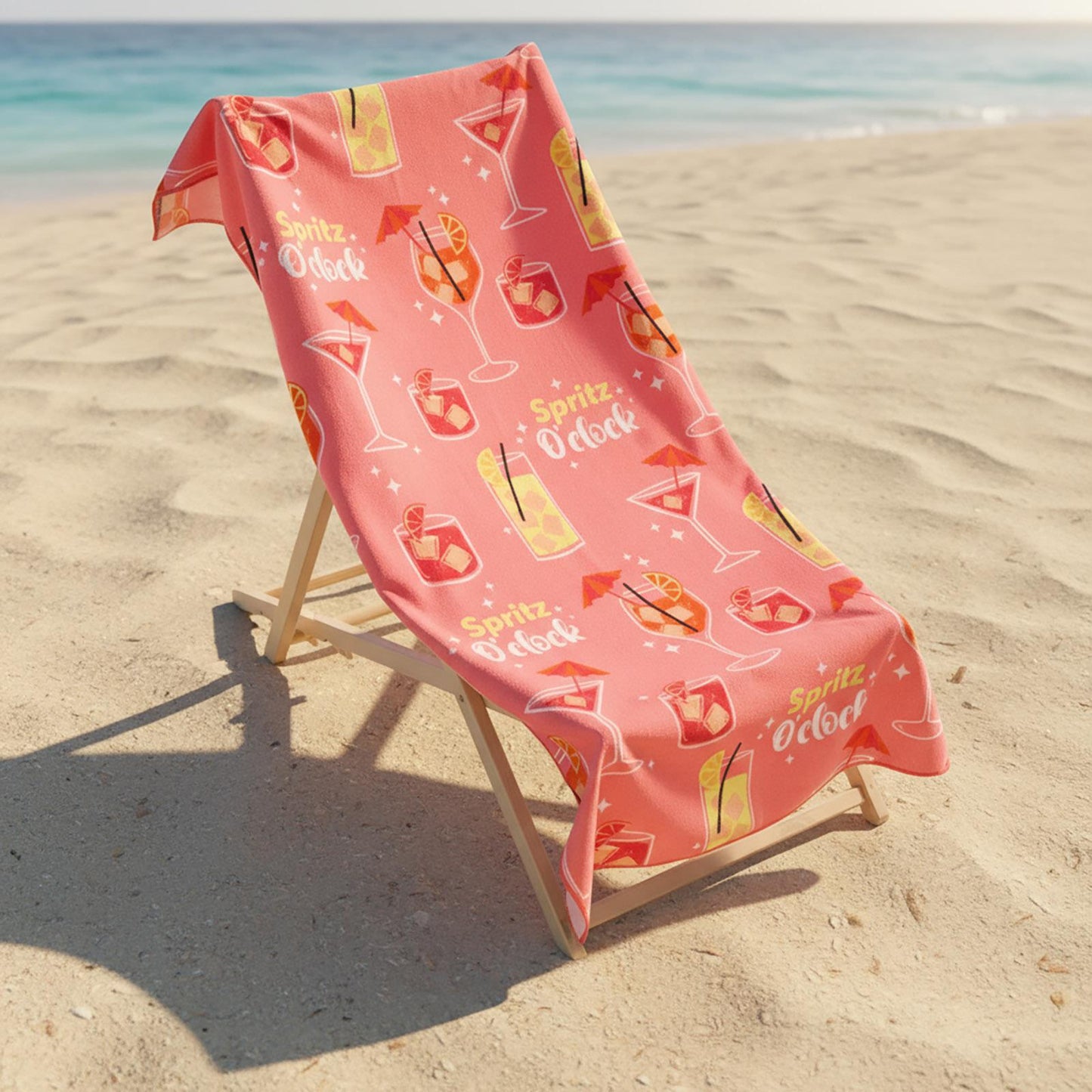 OHS Slogan Beach Towel Printed Quick Dry Summer Travel Microfibre Absorbent Swim