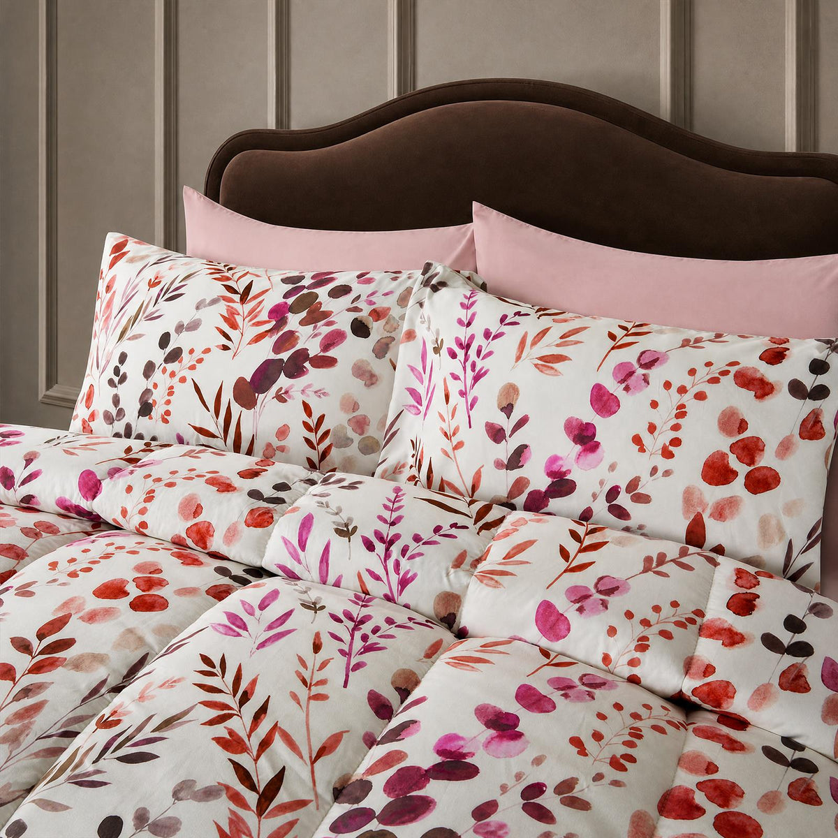 OHS Coverless Duvet & Pillowcase 10.5 Tog Floral Print Bedding Set Easy Care