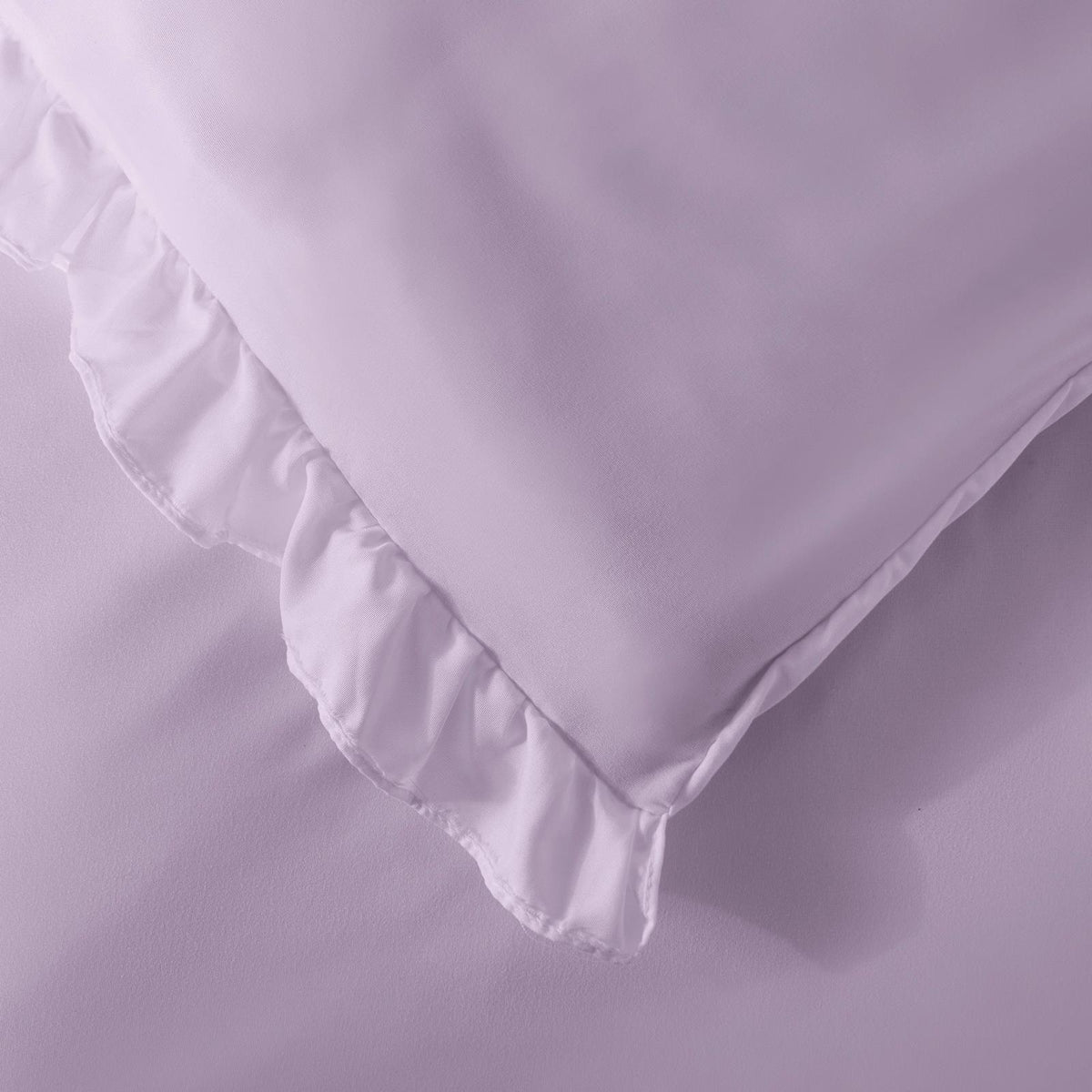 OHS Frill Edge Bedding Set Microfibre Decor Duvet Cover with Pillowcase