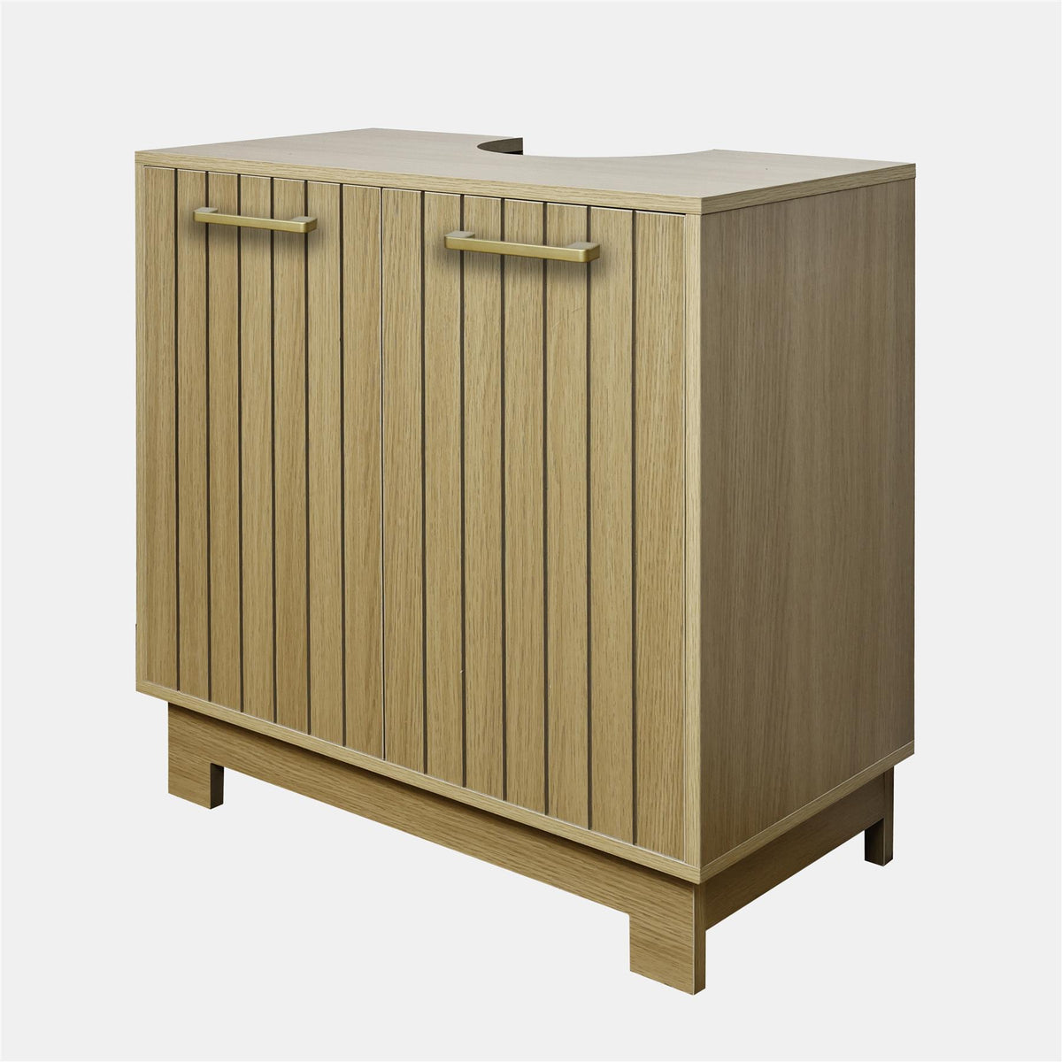 OHS Under Sink Bathroom Cabinet Ribbed Engineered Wood Storage Organiser