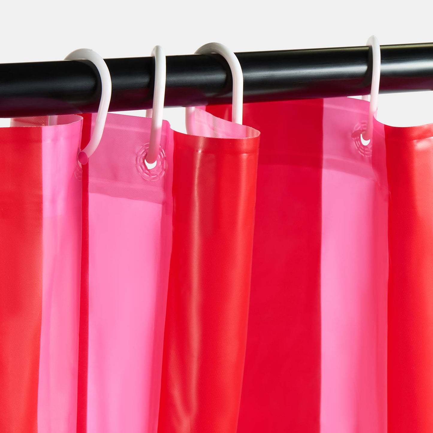 OHS Striped Shower Curtain with 12 Hooks Mould Proof Bathtub Curtains
