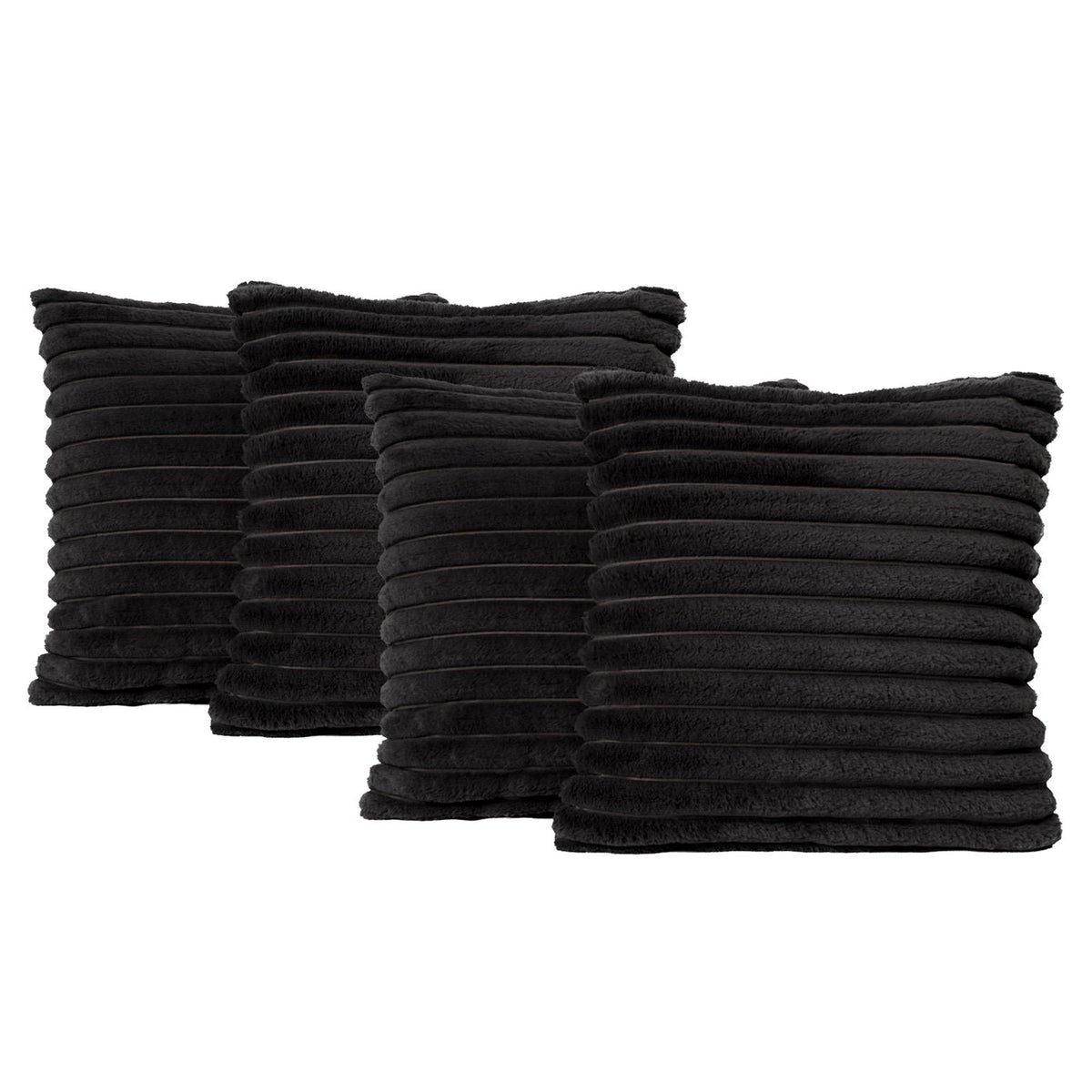 OHS Thick Rib Cushion Covers Faux Fur Soft Fleece Square Pillowcases Home Decor