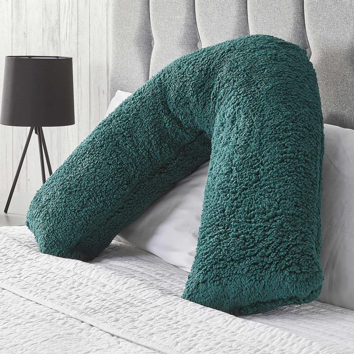 Teddy Fleece V Shaped Pillow Body Neck Support Pregnancy Orthopaedic Cushion