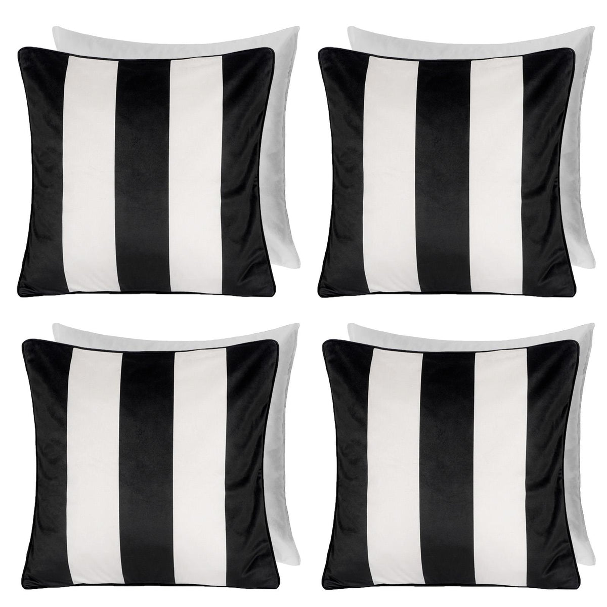 OHS Stripe Cushion Covers 2 Pack Matte Velvet Square Pillowcases Home Decor