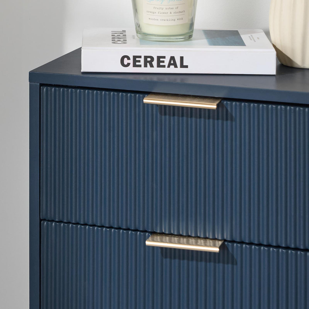 OHS Ribbed Drawer Unit Bedside Table 3/4/5/6 Draw Cabinet Nightstand Sideboard