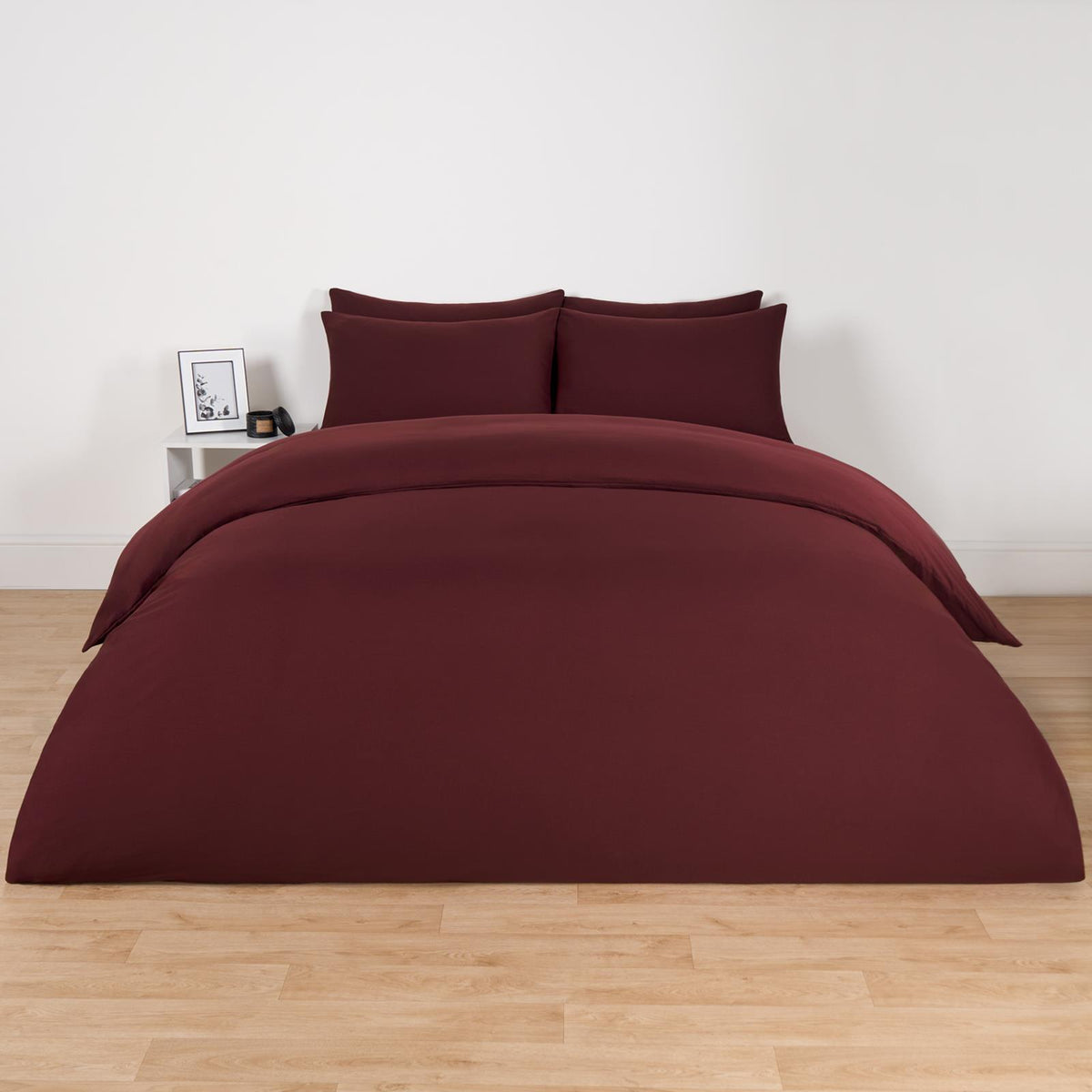 OHS Plain Duvet Cover & Pillowcase Reversible Bedding Set OR Fitted Sheet
