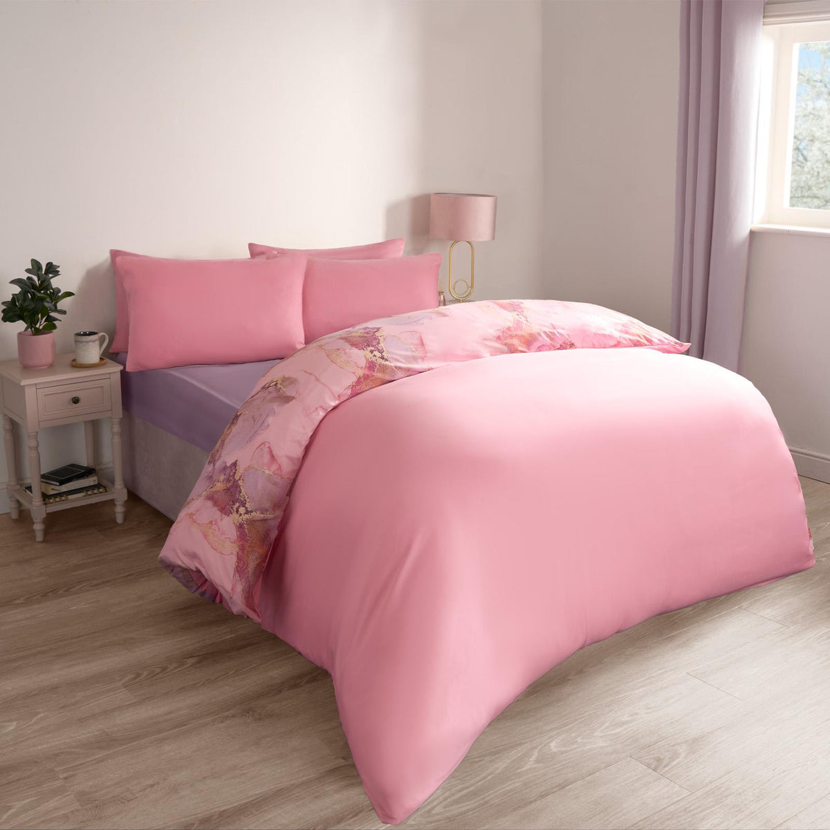 OHS Marble Bedding Set Reversible Duvet Cover with Pillowcase Single Double King