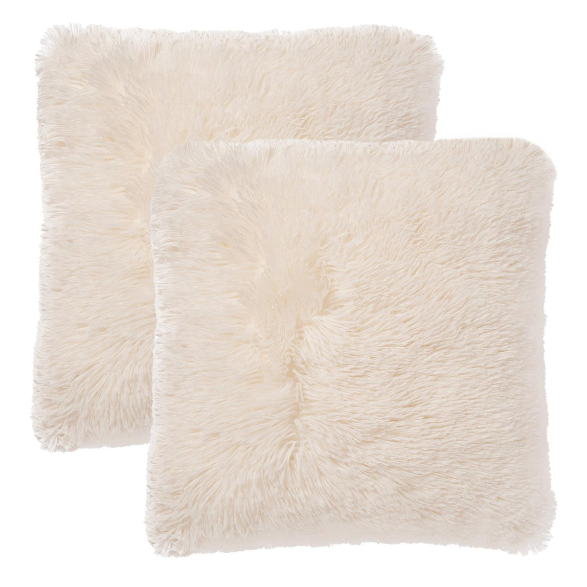 OHS Fluffy Cushion Covers 2 Pack Soft Fleece Square Pillowcases Home Decor