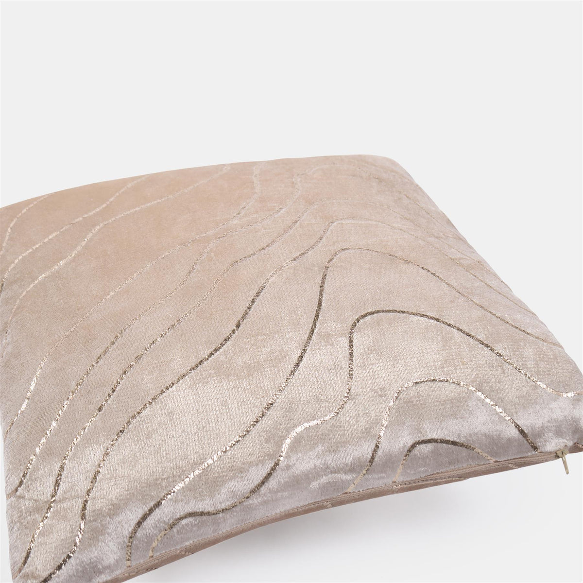 Velvet Cushion Covers Metallic Wave 2/4 Pack of Filled Plump Pads Home Decor Set