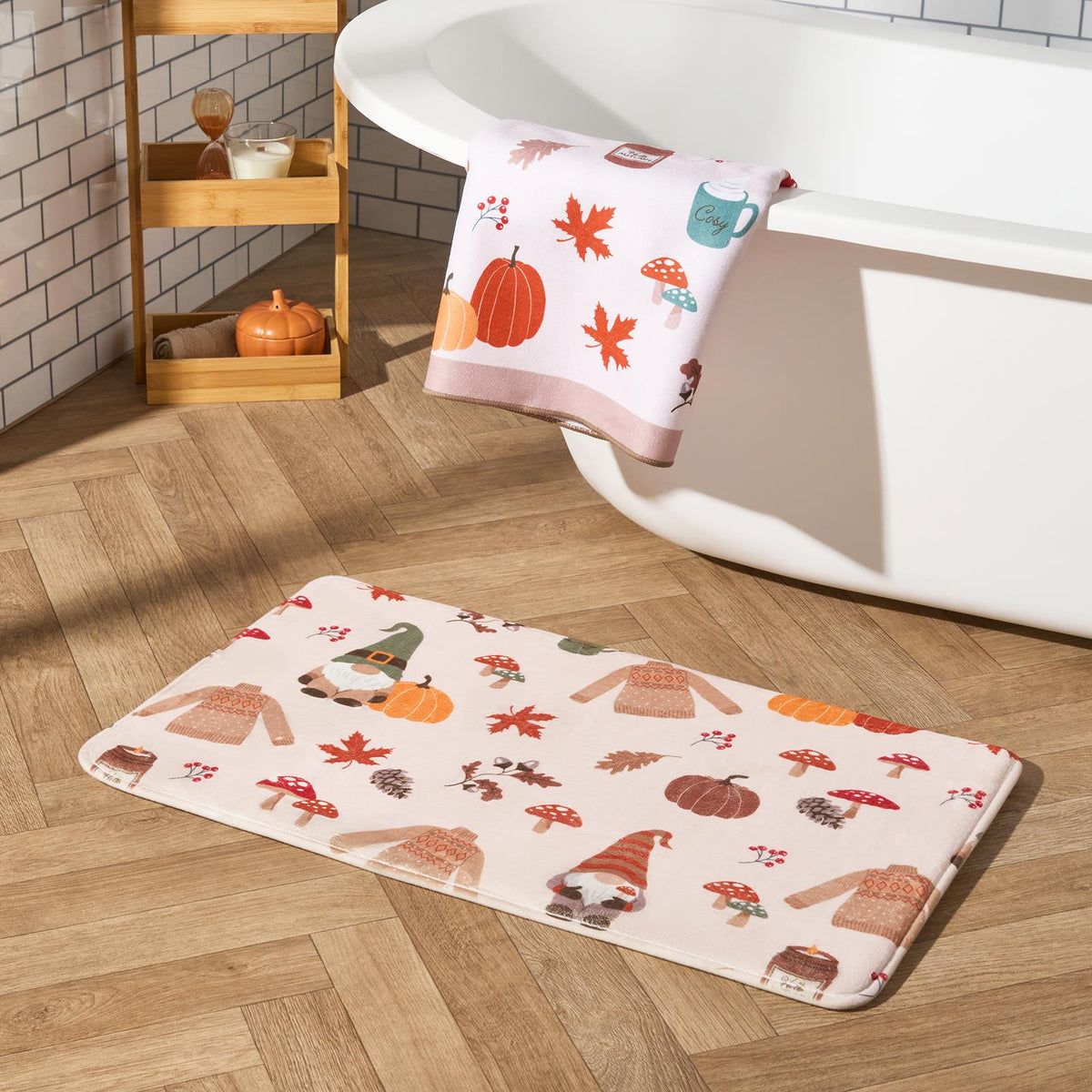 OHS Gonk Bath Mat Foam Quick Dry Non Slip Halloween Xmas Bathroom Shower Rug