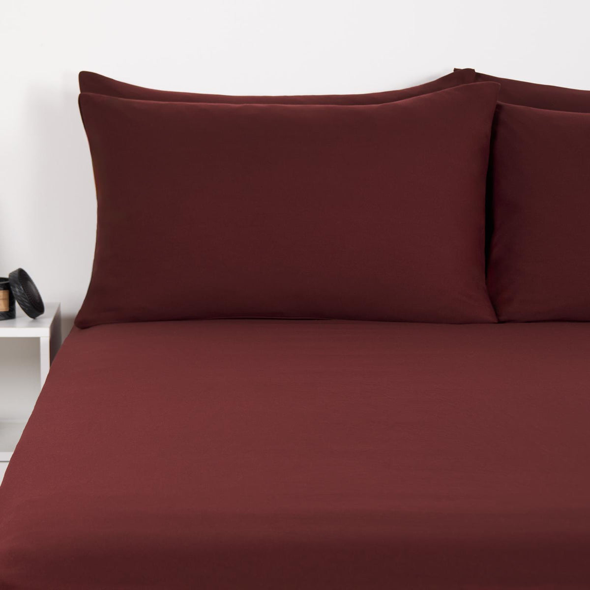 OHS Plain Duvet Cover & Pillowcase Reversible Bedding Set OR Fitted Sheet
