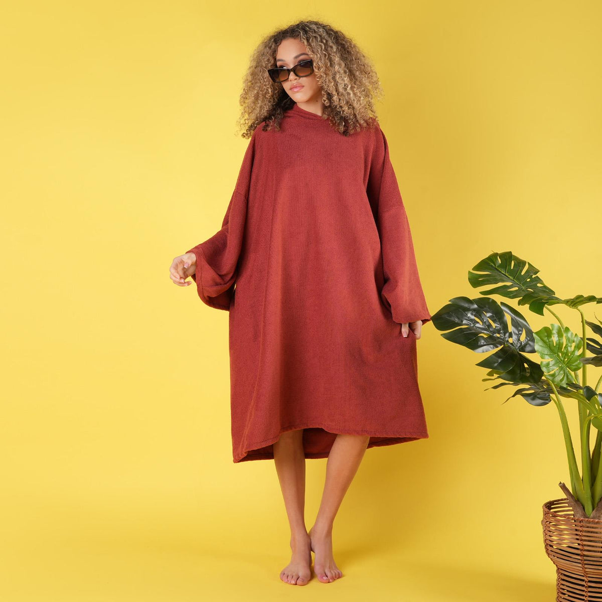 OHS Hooded Towel Poncho Adult Absorbent Dry Beach Swim Bath Changing Robe