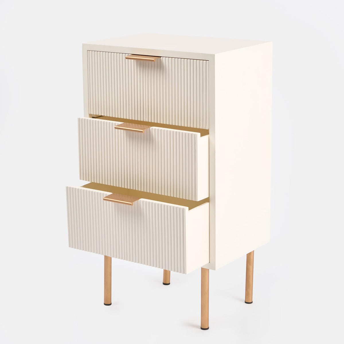 OHS Ribbed Drawer Unit Bedside Table 3/4/5/6 Draw Cabinet Nightstand Sideboard