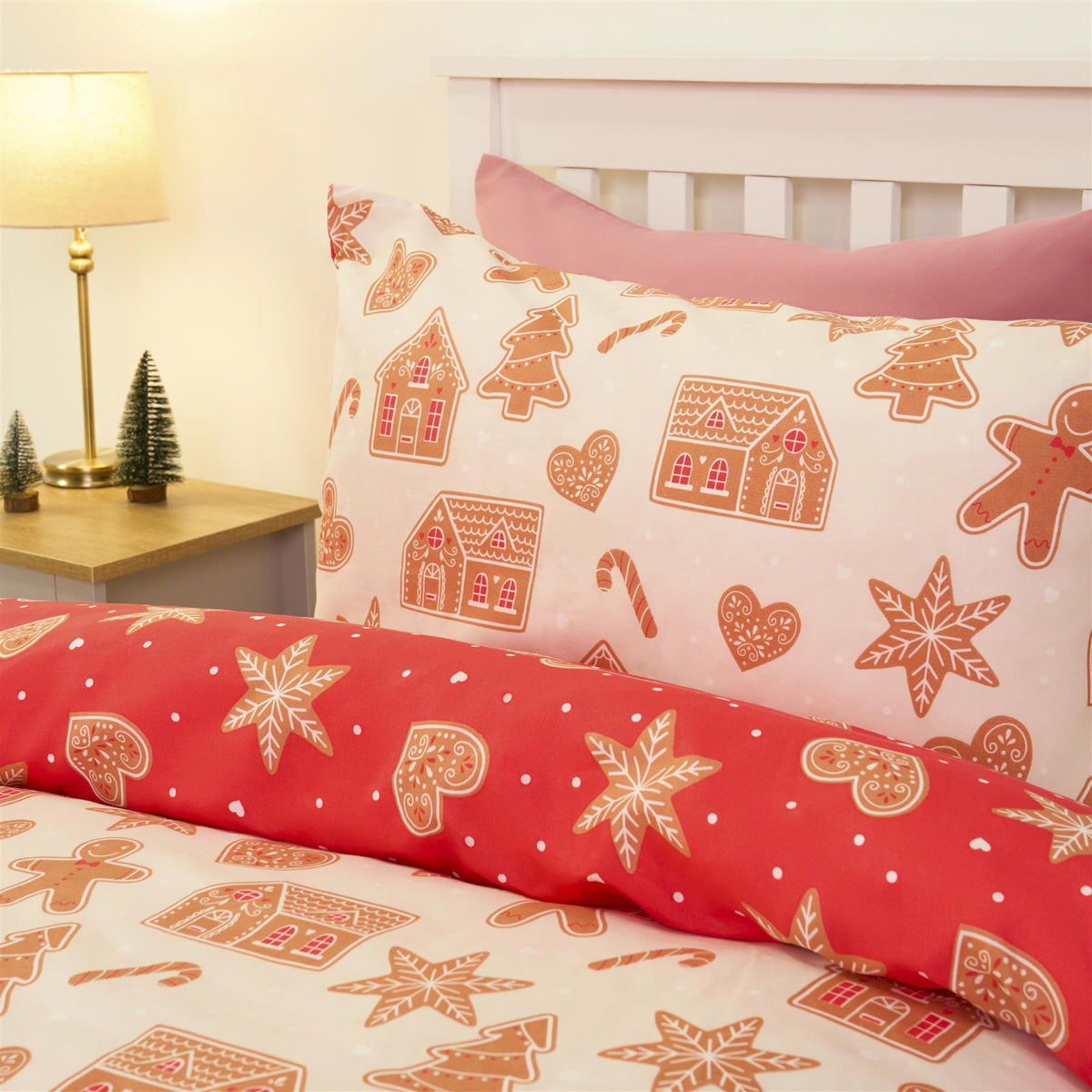 OHS Xmas Reversible Bedding Set Novelty Kids Duvet Cover with Pillowcase Double