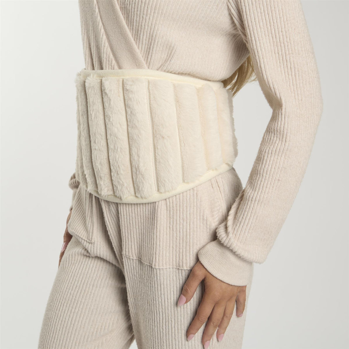 OHS Ribbed Heating Belt Adjustable Hot Water Bottle Body Wrap Back Pain Relief