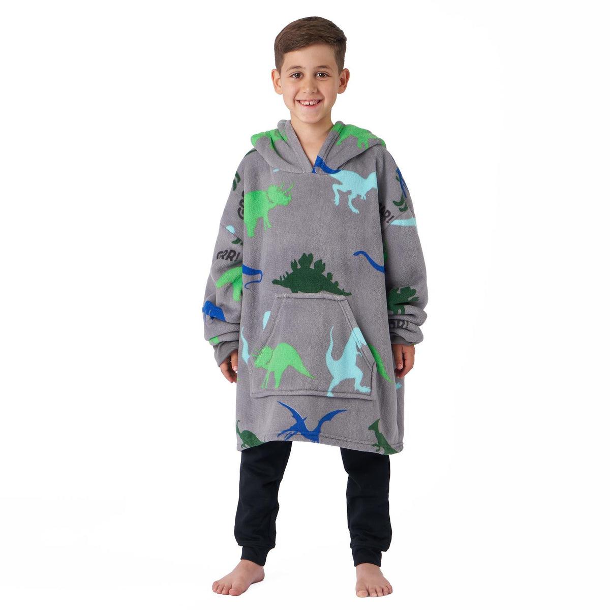 Kids Hoodie Blanket Oversized Sherpa Fleece Jumper Sweatshirt Soft Warm Throw