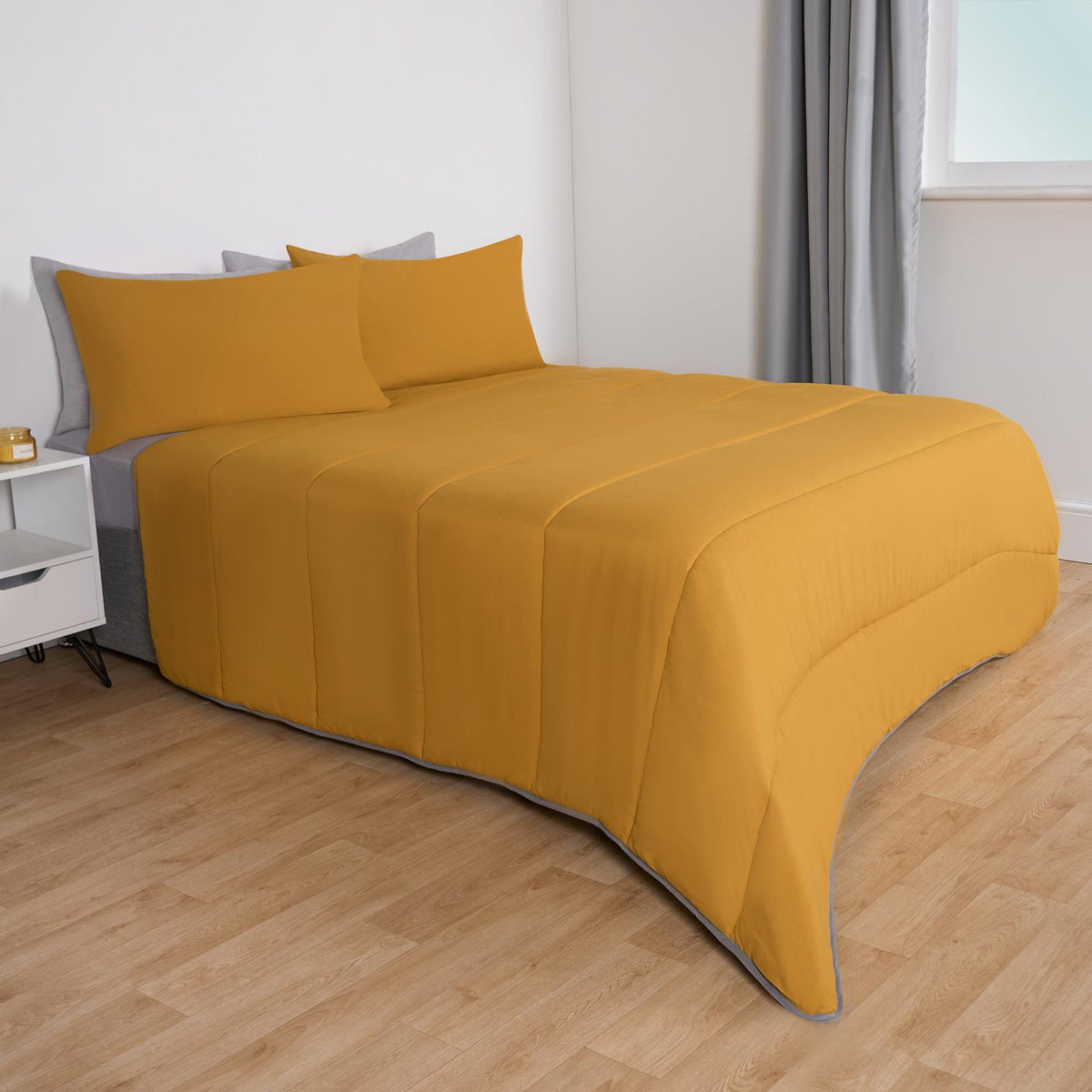 OHS Coverless Duvet & Pillowcase 10.5 Tog Bedding Set Easy Care Reversible