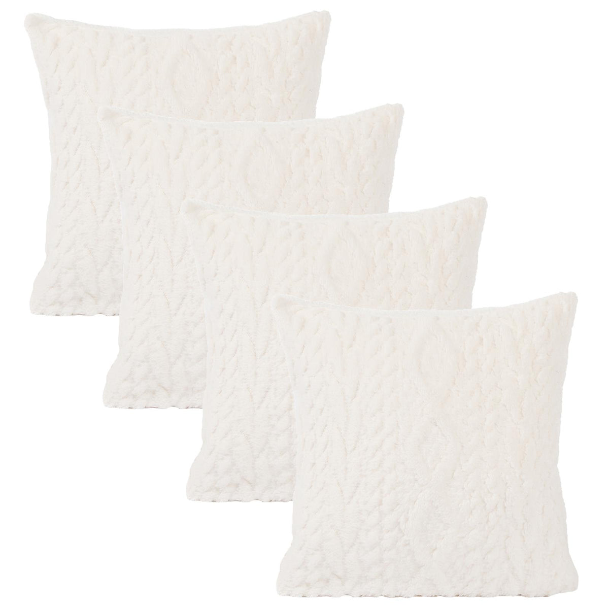 OHS Cable Knit Cushion Covers 2 Pack Sherpa Square Pillowcases Home Decor