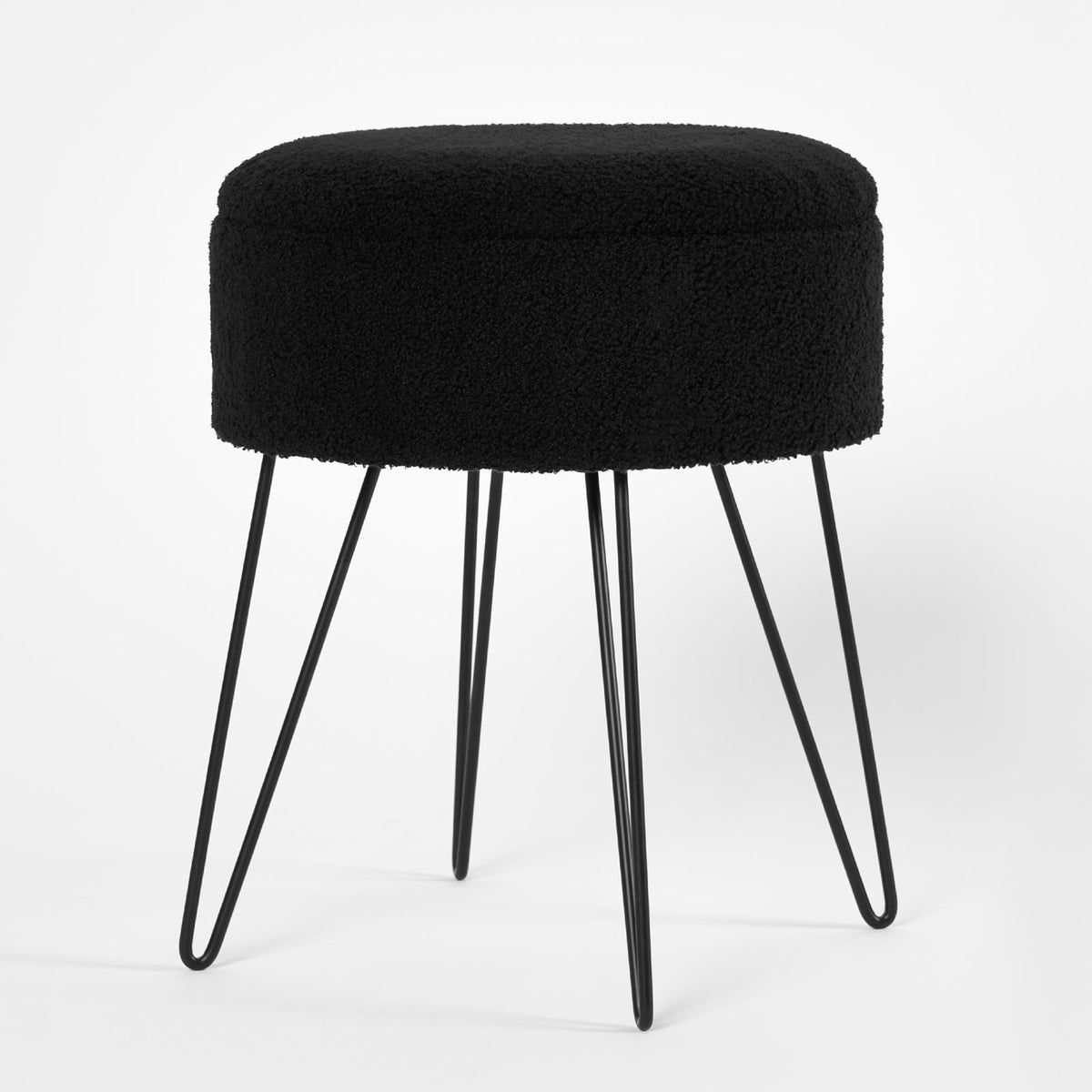 Foot Stool Storage Seat Chair Dressing Table Vanity Pouffe Ottoman Boucle Fleece