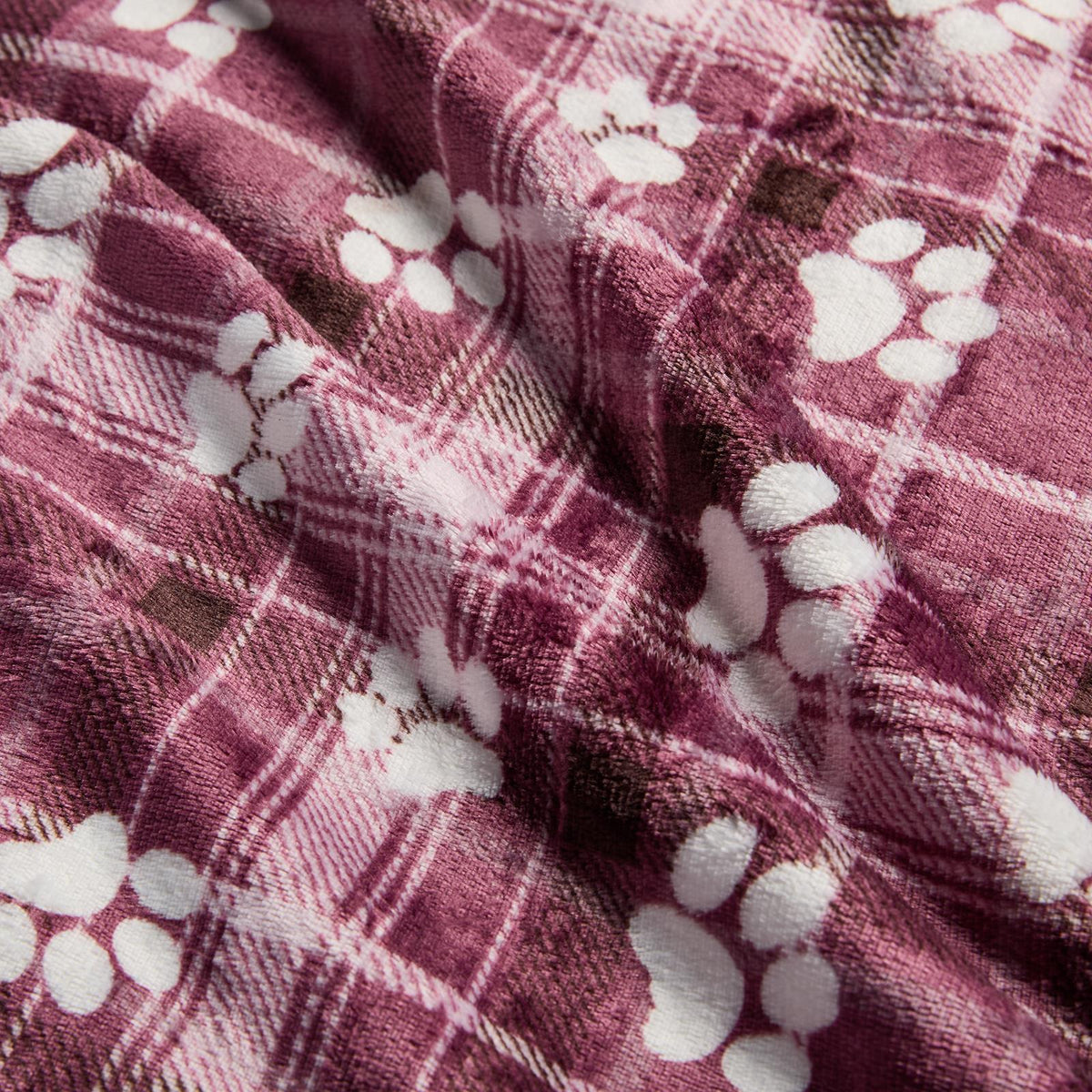 OHS Printed Pet Blanket Reversible Sherpa Fleece Dog Cats Thermal Calming Throw