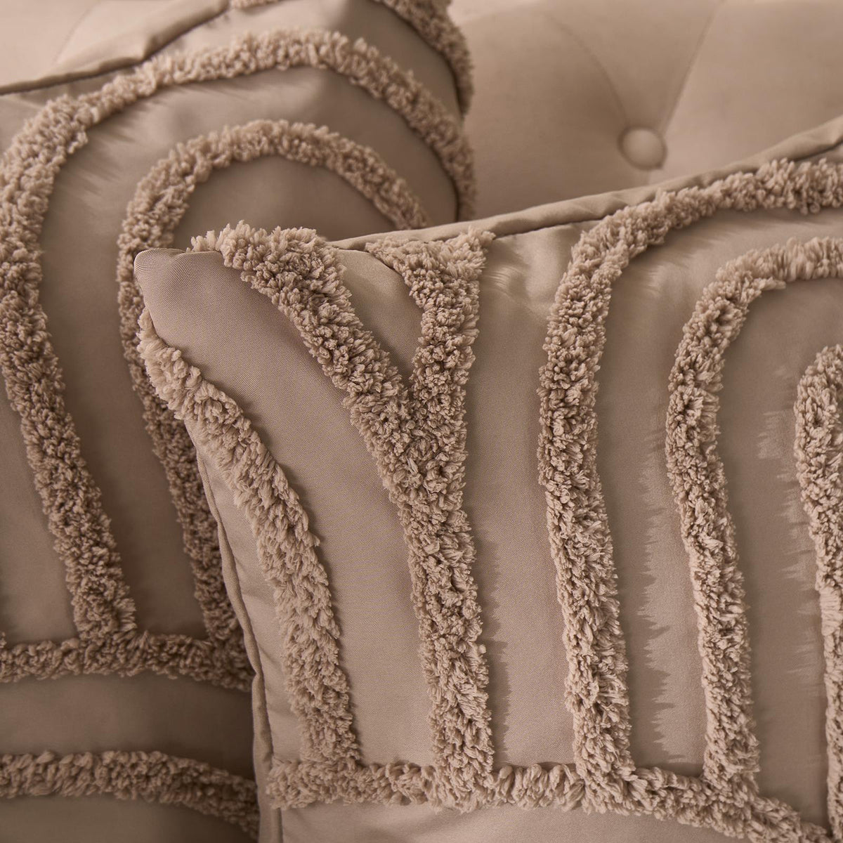 OHS Tufted Cushion Covers 2 Pack Arches Decorative Square Pillowcases